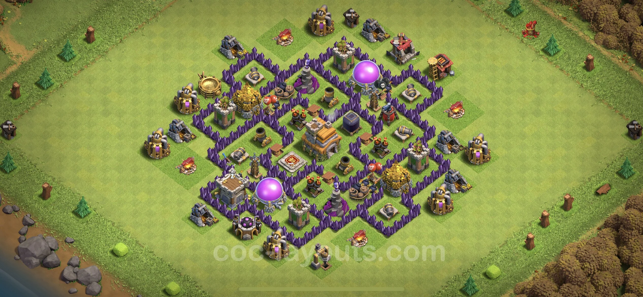 Farming Base TH7 with Link, Anti Everything, Hybrid - plan / layout / design - Clash of Clans - (#238) — Фарм TH7