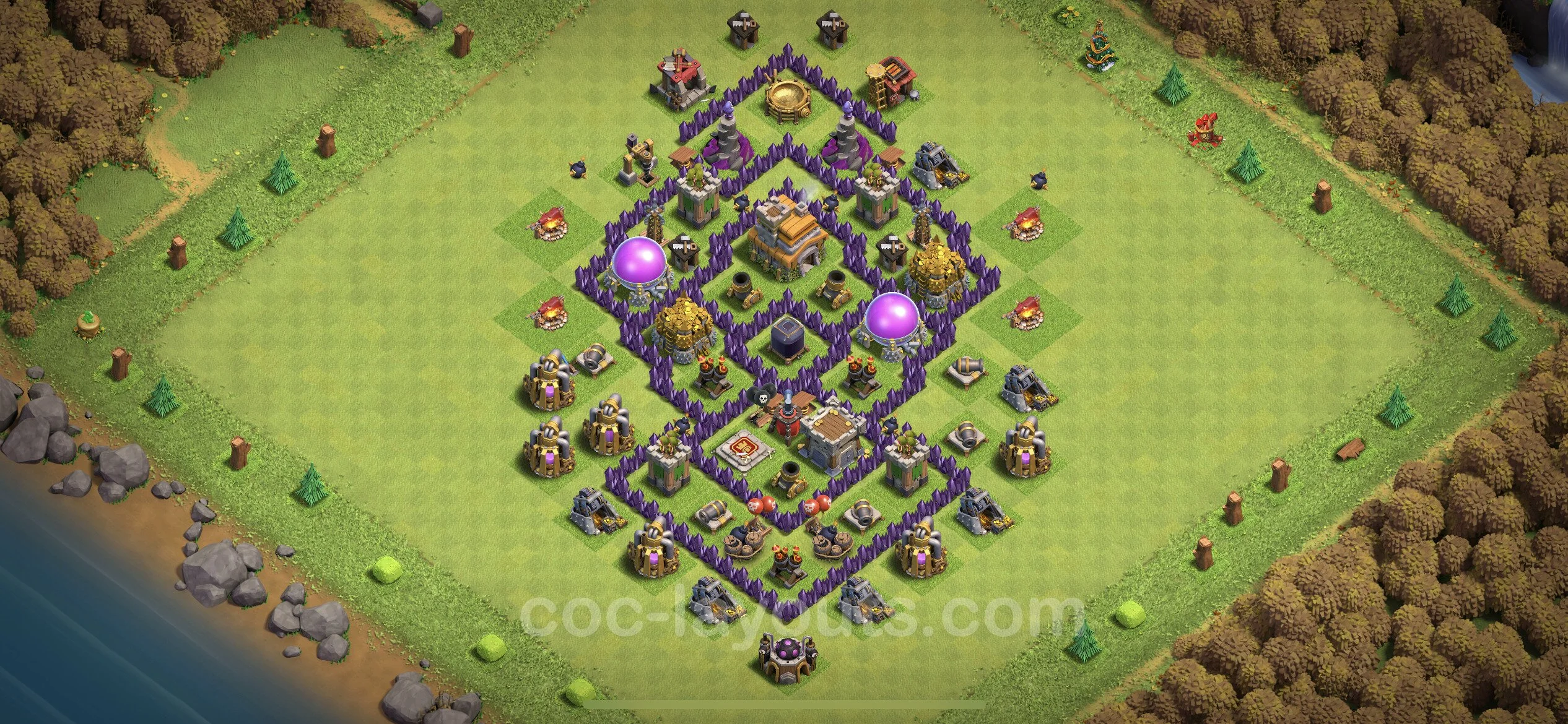 Farming Base TH7 Max Levels with Link, Anti Everything, Hybrid - plan / layout / design - Clash of Clans - (#240) — Farm TH7