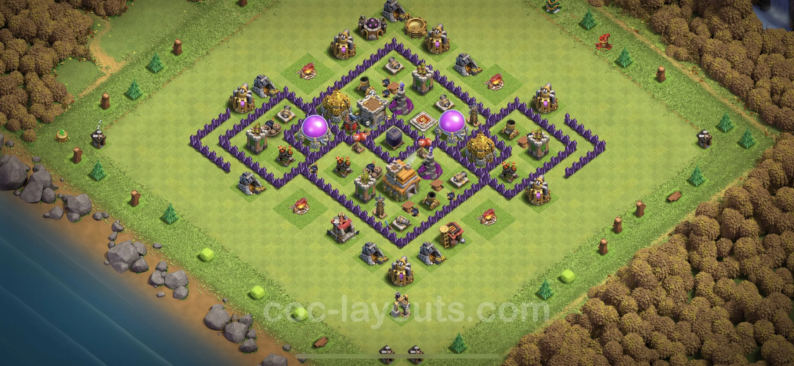 Farming Base TH7 Max Levels with Link, Hybrid - plan / layout / design - Clash of Clans - (#241) — Фарм TH7