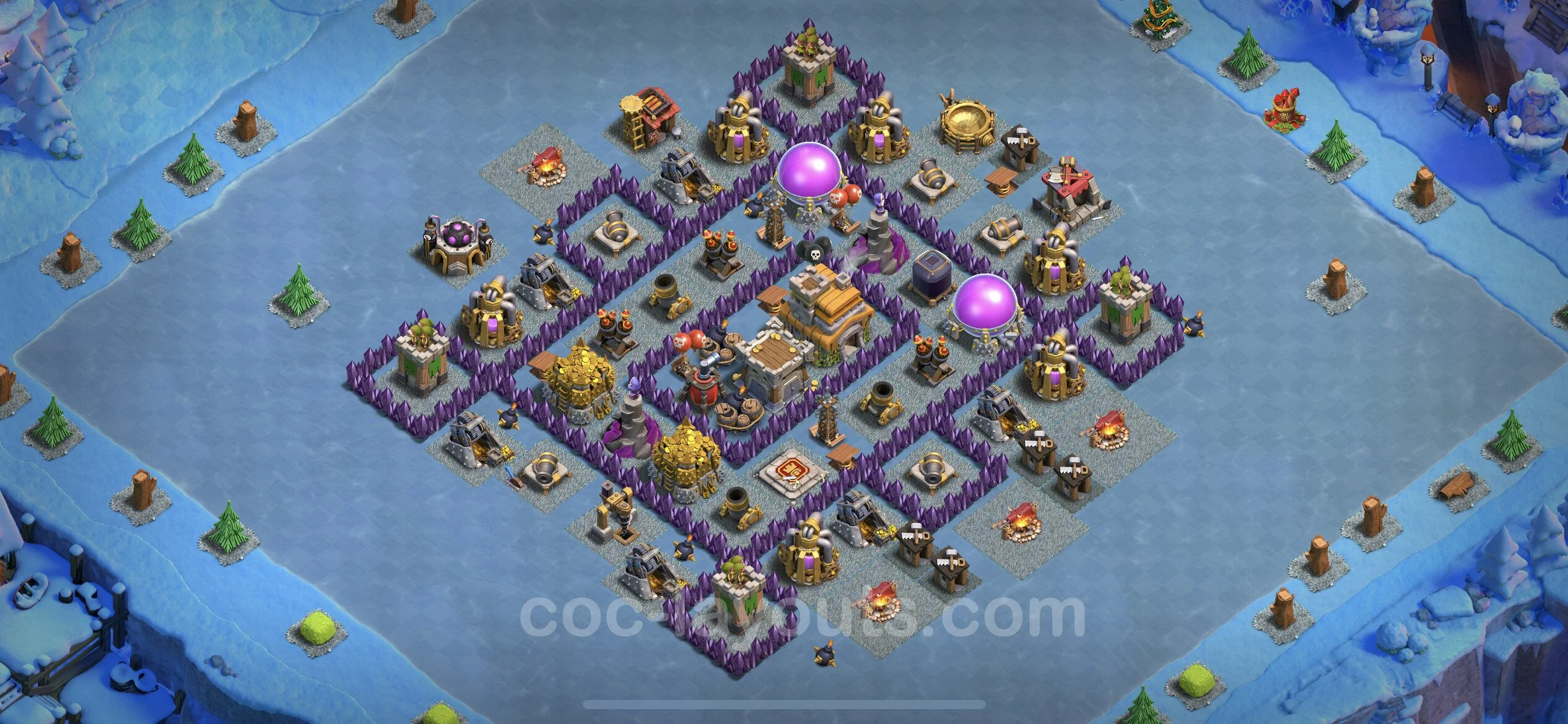 Farming Base TH7 with Link, Anti 2 Stars, Hybrid - plan / layout / design - Clash of Clans - (#245) — Фарм TH7
