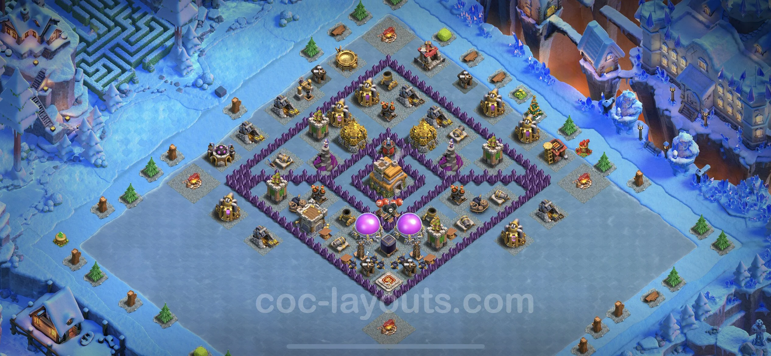 Farming Base TH7 with Link, Anti Everything, Hybrid - plan / layout / design - Clash of Clans - (#247) — Farming TH7