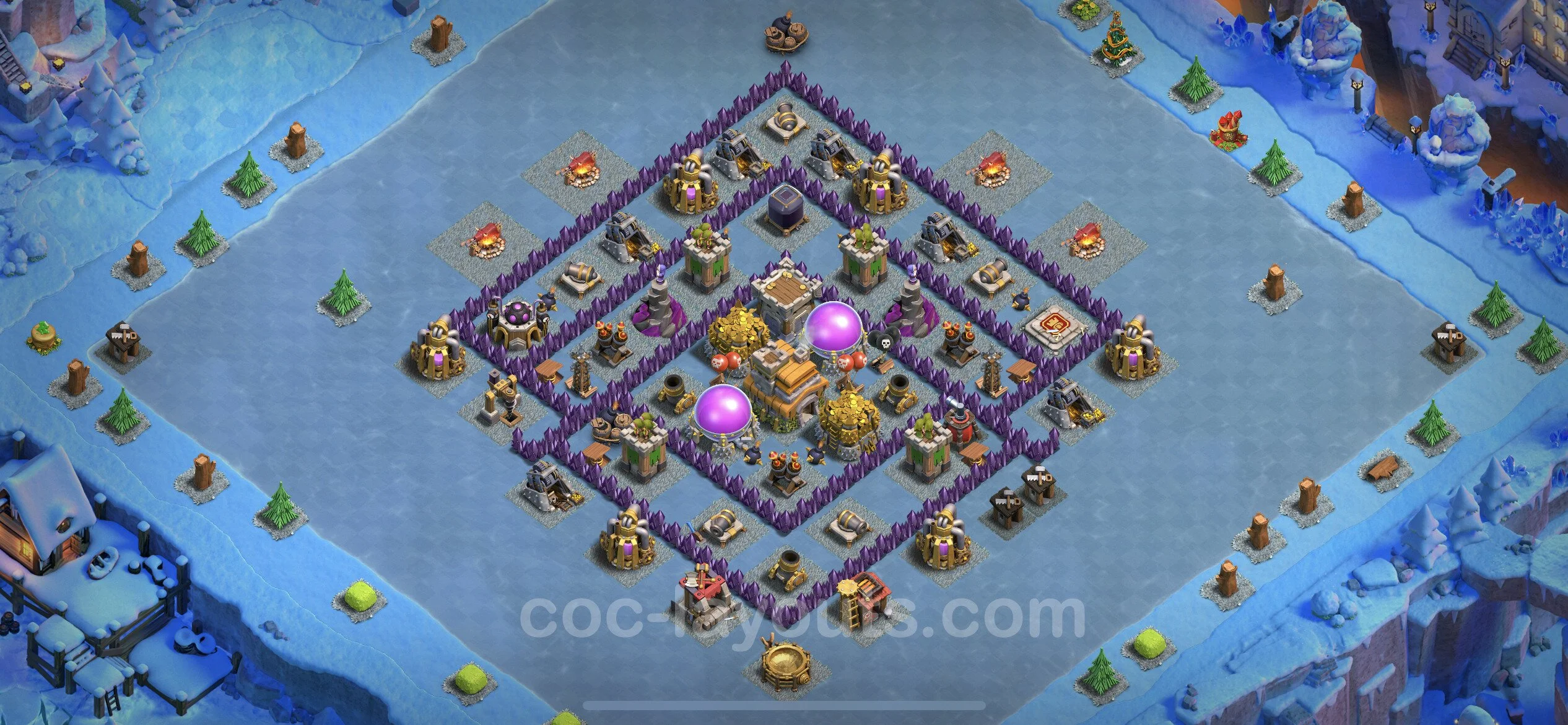Farming Base TH7 with Link, Anti 2 Stars, Anti Everything - plan / layout / design - Clash of Clans - (#248) — Farm TH7