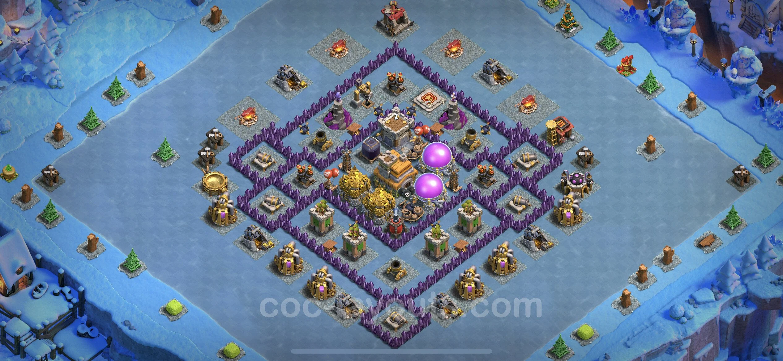 Farming Base TH7 with Link, Anti 2 Stars, Hybrid - plan / layout / design - Clash of Clans - (#250) — Farm TH7
