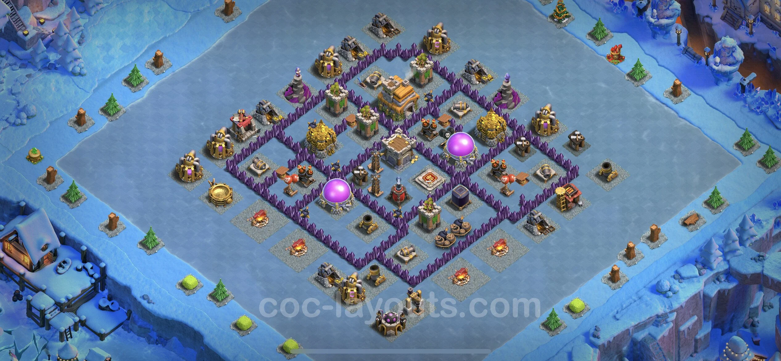 Farming Base TH7 with Link, Hybrid - plan / layout / design - Clash of Clans - (#252) — Farming TH7