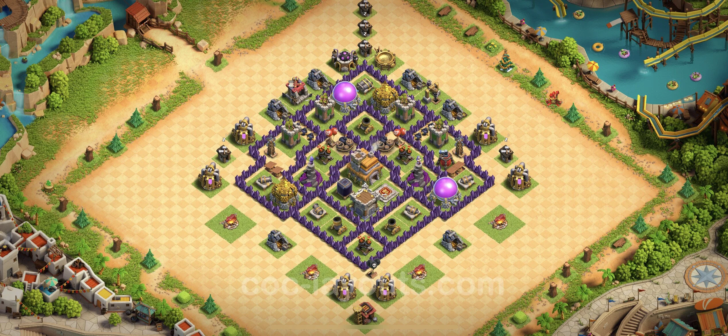 Farming Base TH7 with Link, Hybrid - plan / layout / design - Clash of Clans - (#254) — Farm TH7