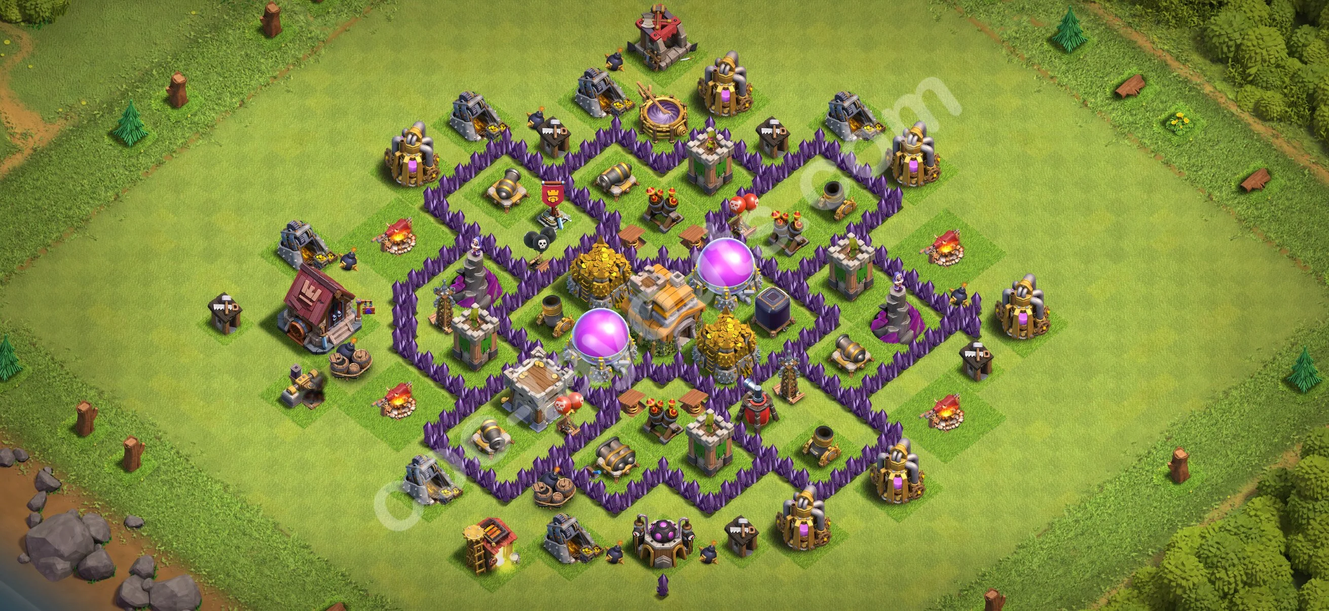 Farming Base TH7 with Link, Hybrid - plan / layout / design - Clash of Clans 2026 - (#256) — Farming TH7