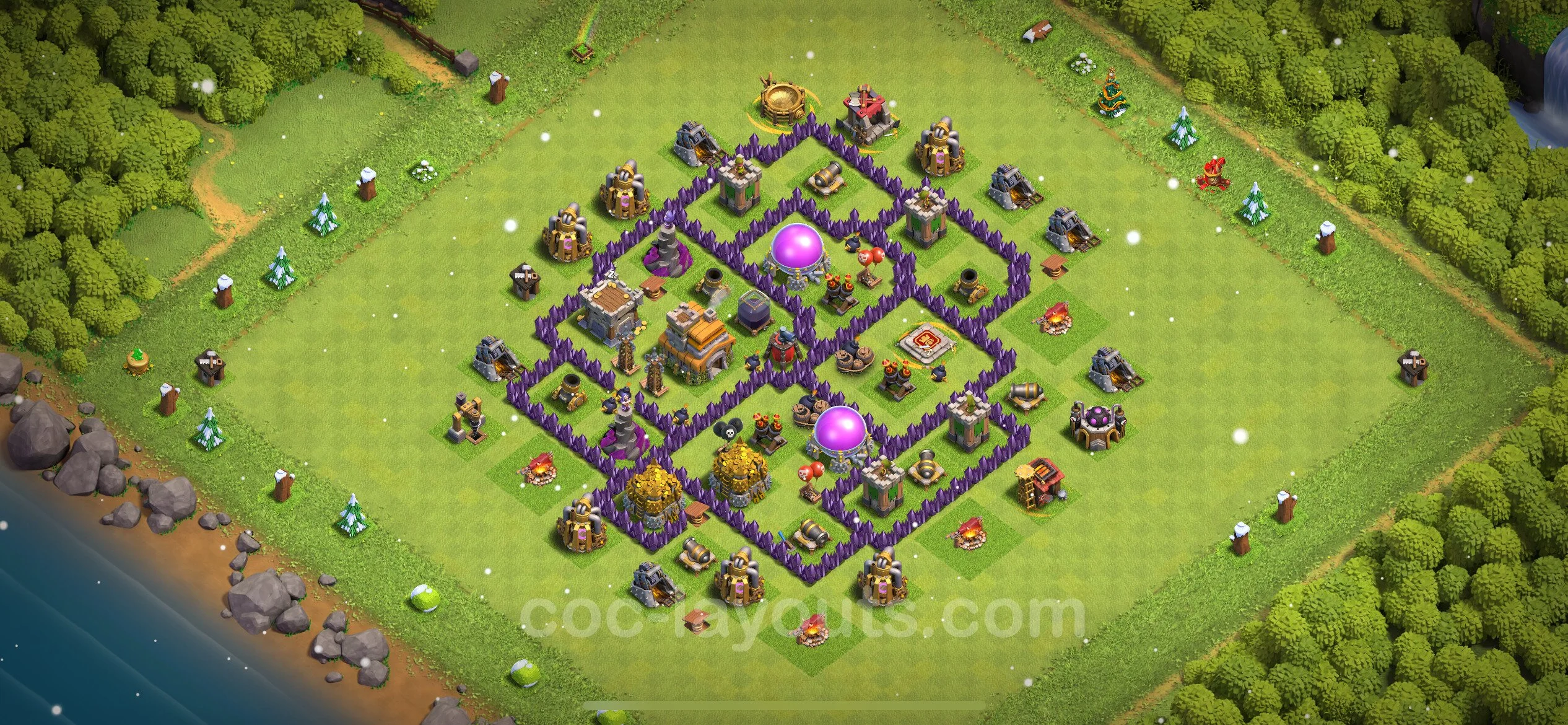 Farming Base TH7 Max Levels with Link, Anti 3 Stars - plan / layout / design - Clash of Clans - (#262) — Çiftlik TH7