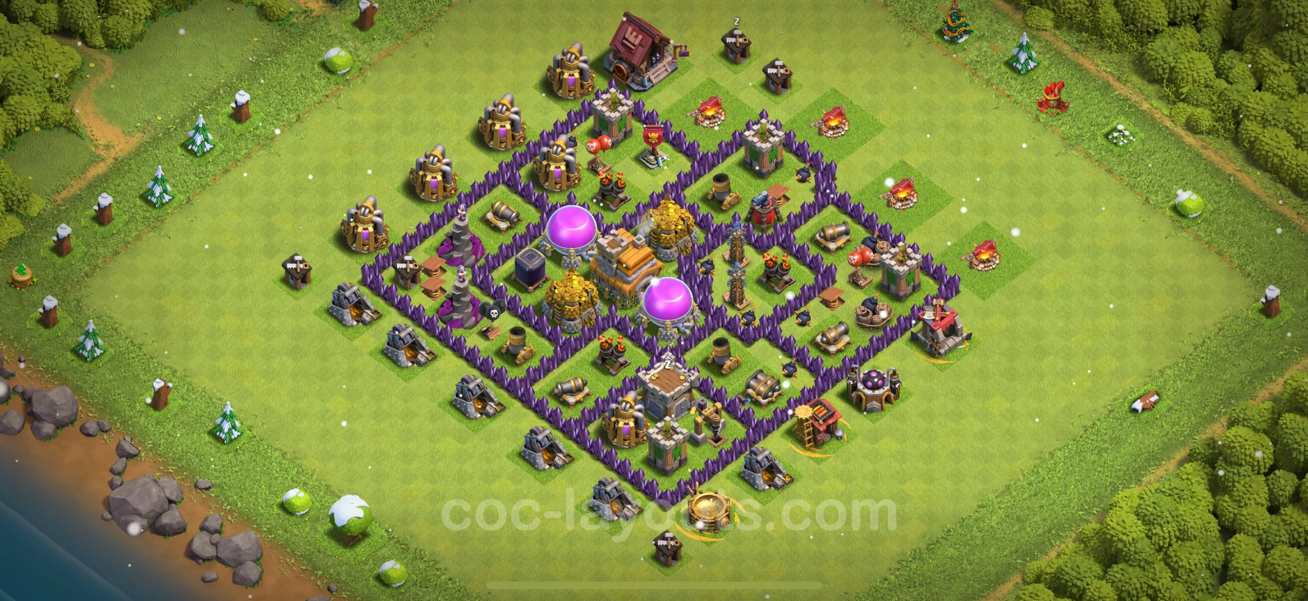 Farming Base TH7 Max Levels with Link, Anti Everything - plan / layout / design - Clash of Clans - (#266) — Farma TH7