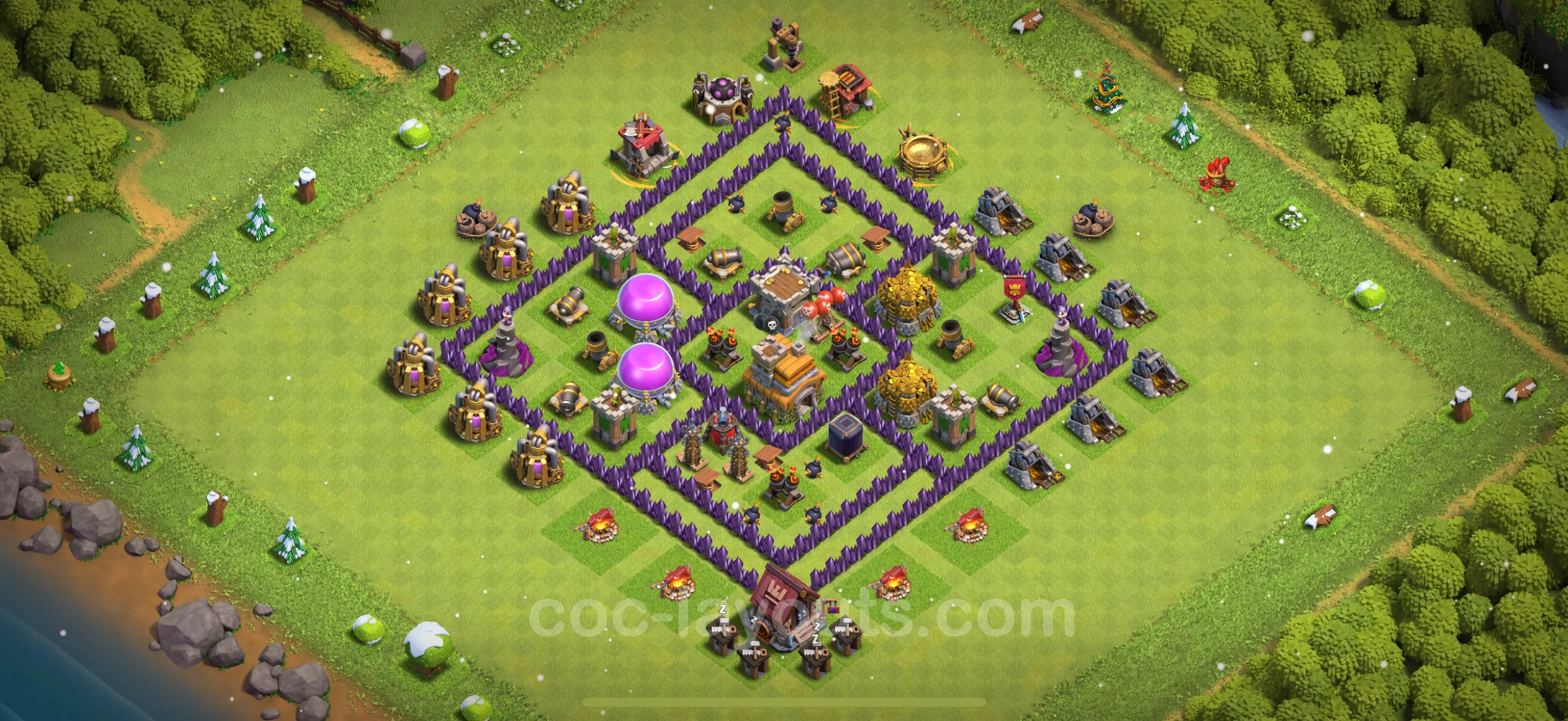 Farming Base TH7 with Link, Anti 3 Stars - plan / layout / design - Clash of Clans - (#267) — Farming TH7