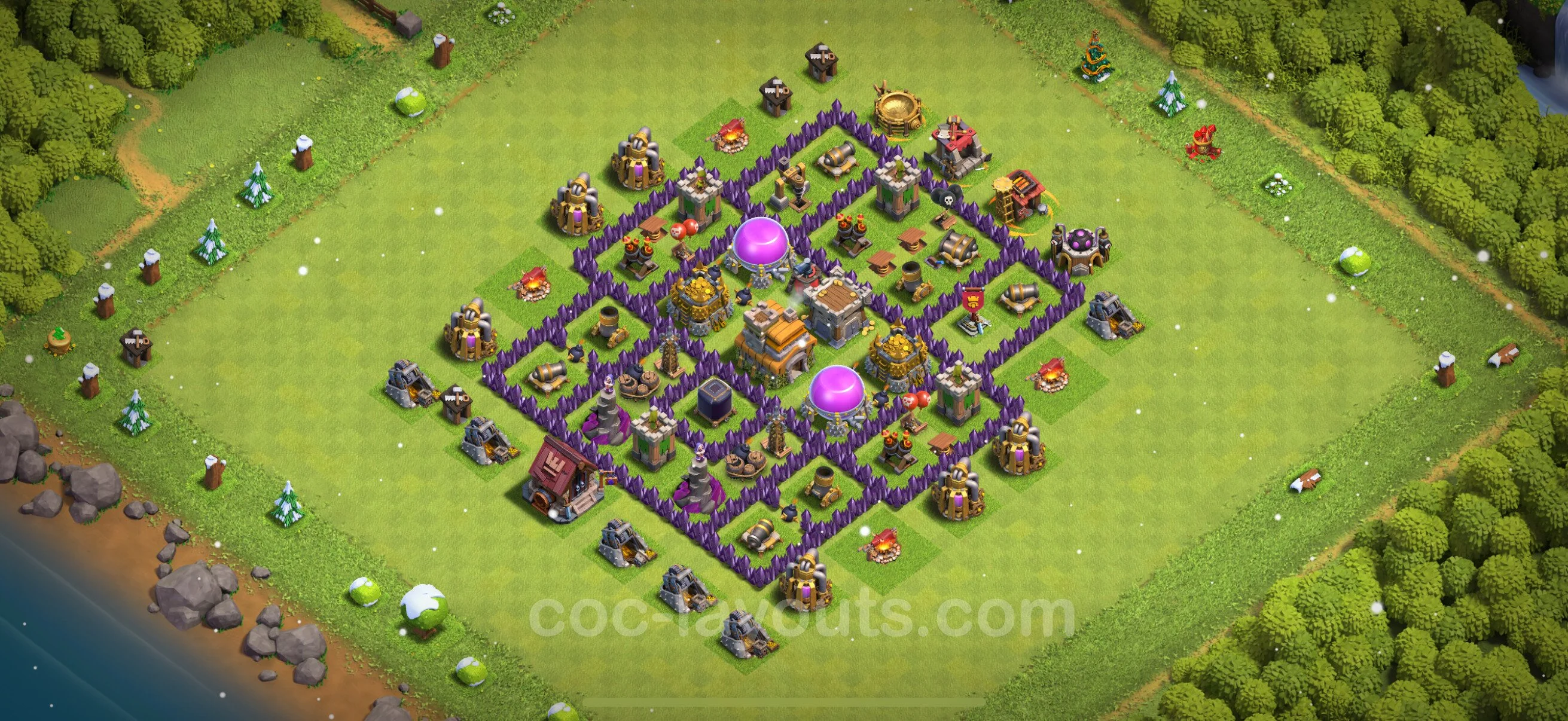 Farming Base TH7 with Link, Anti 2 Stars, Anti Everything - plan / layout / design - Clash of Clans - (#269) — Фарм TH7