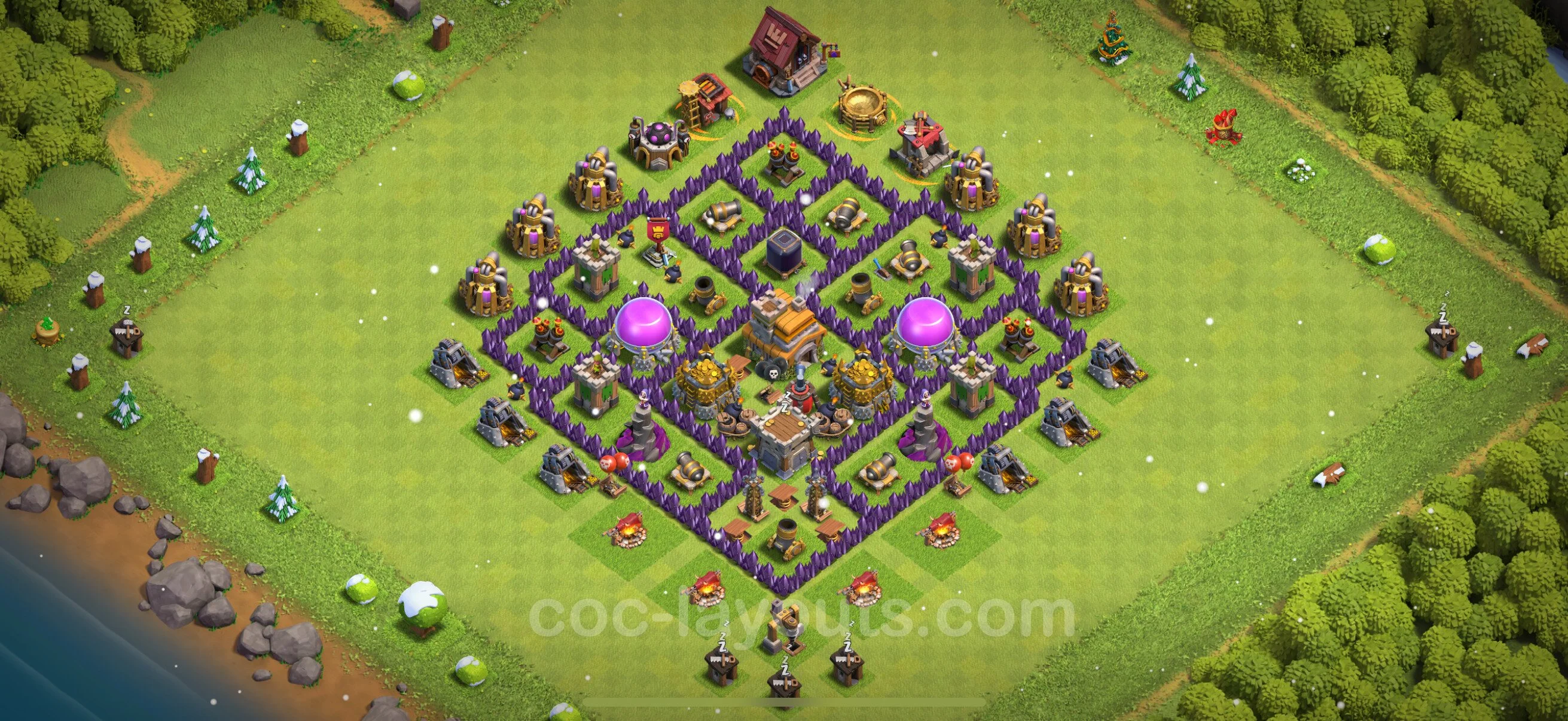 Farming Base TH7 with Link, Anti 2 Stars, Anti Everything - plan / layout / design - Clash of Clans - (#270) — Фарм TH7