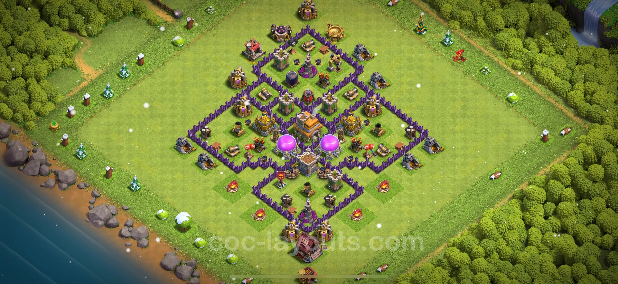 Farming Base TH7 with Link, Anti 2 Stars, Hybrid - plan / layout / design - Clash of Clans - (#271) — Farm TH7