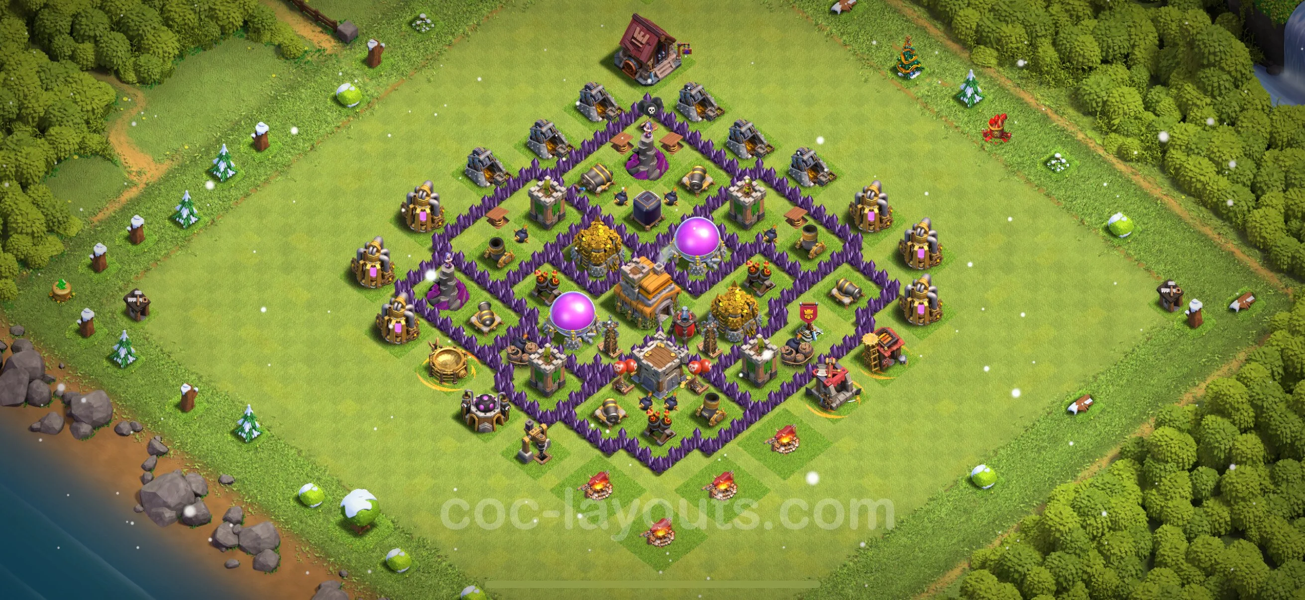 Farming Base TH7 Max Levels with Link, Anti Everything - plan / layout / design - Clash of Clans - (#274) — Farming TH7