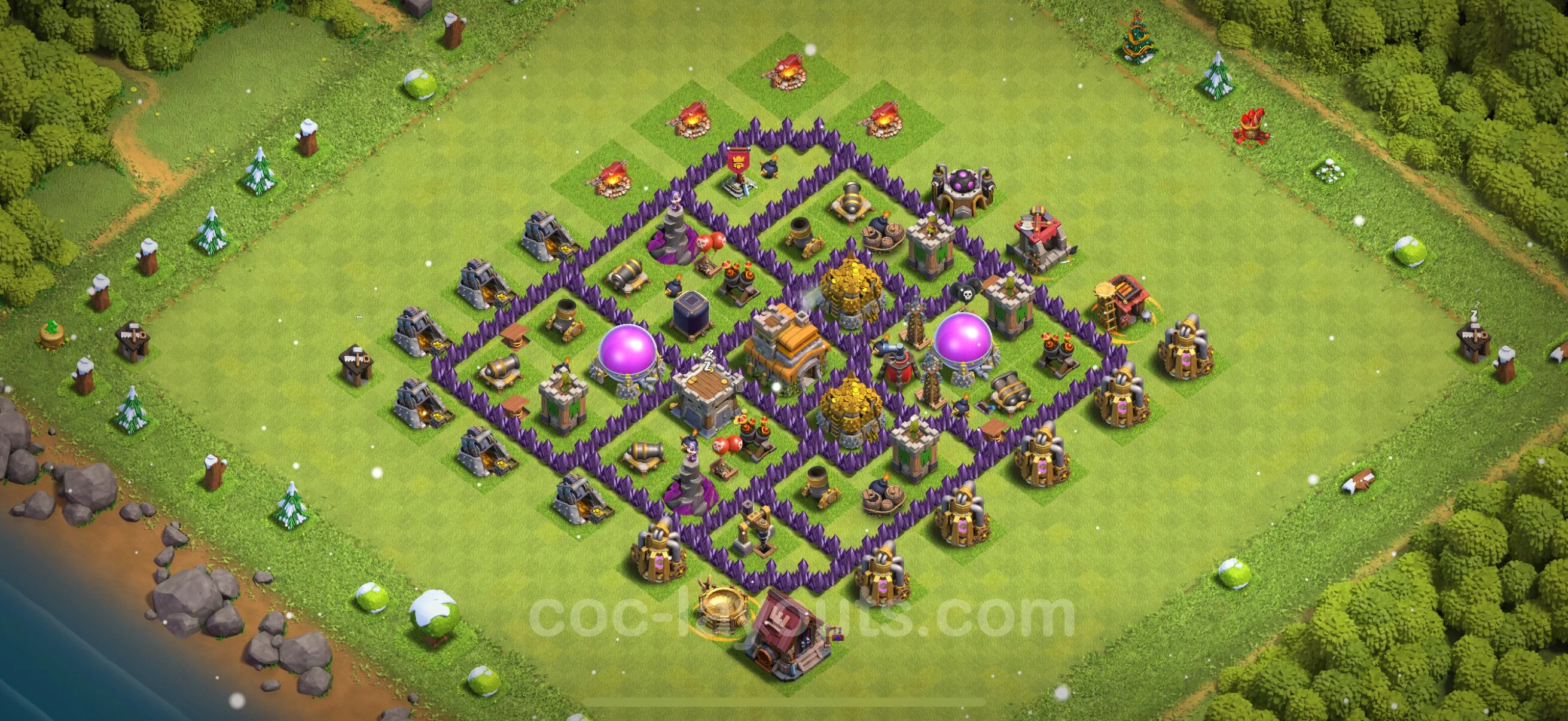 Farming Base TH7 Max Levels with Link, Anti 3 Stars - plan / layout / design - Clash of Clans - (#275) — Farm TH7