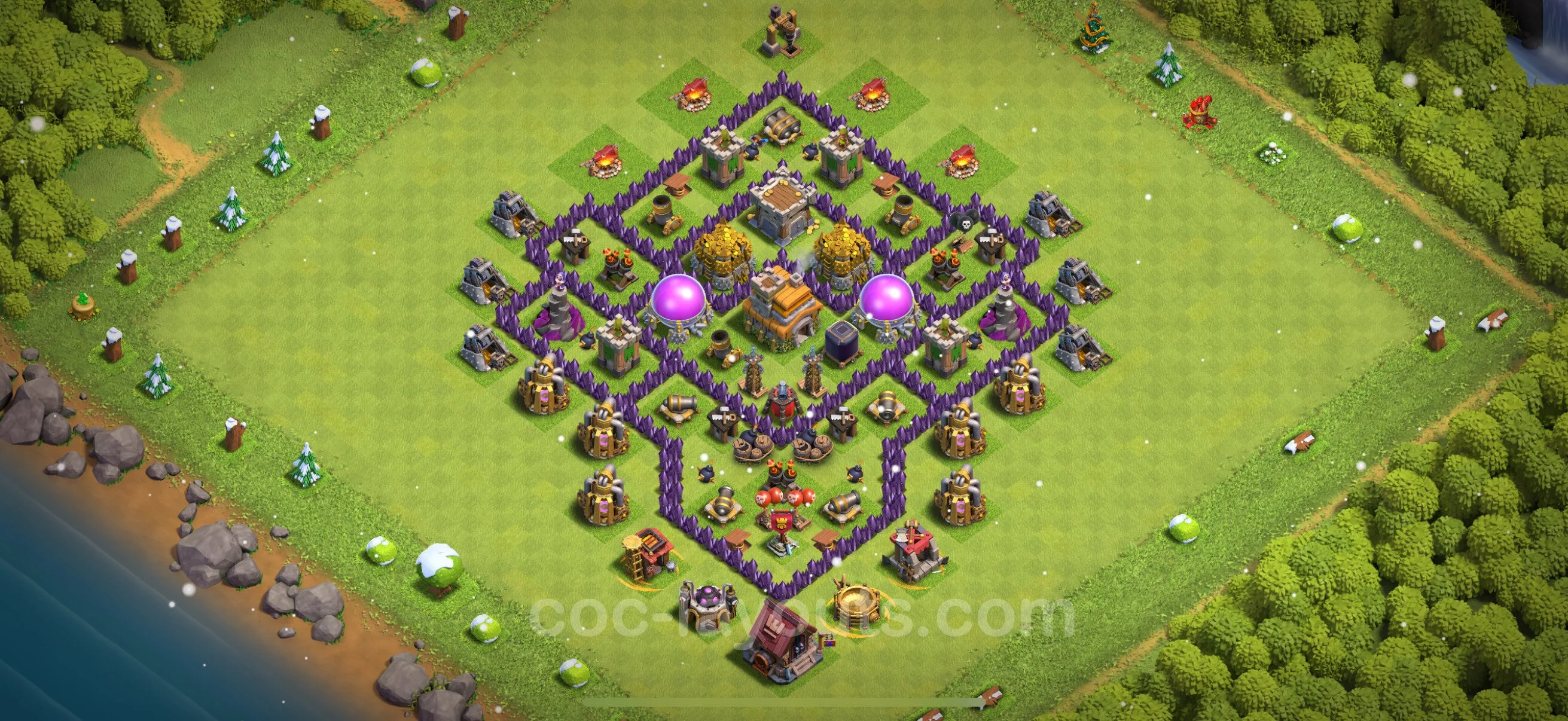 Farming Base TH7 with Link, Anti 2 Stars, Anti Everything - plan / layout / design - Clash of Clans - (#276) — Farm TH7