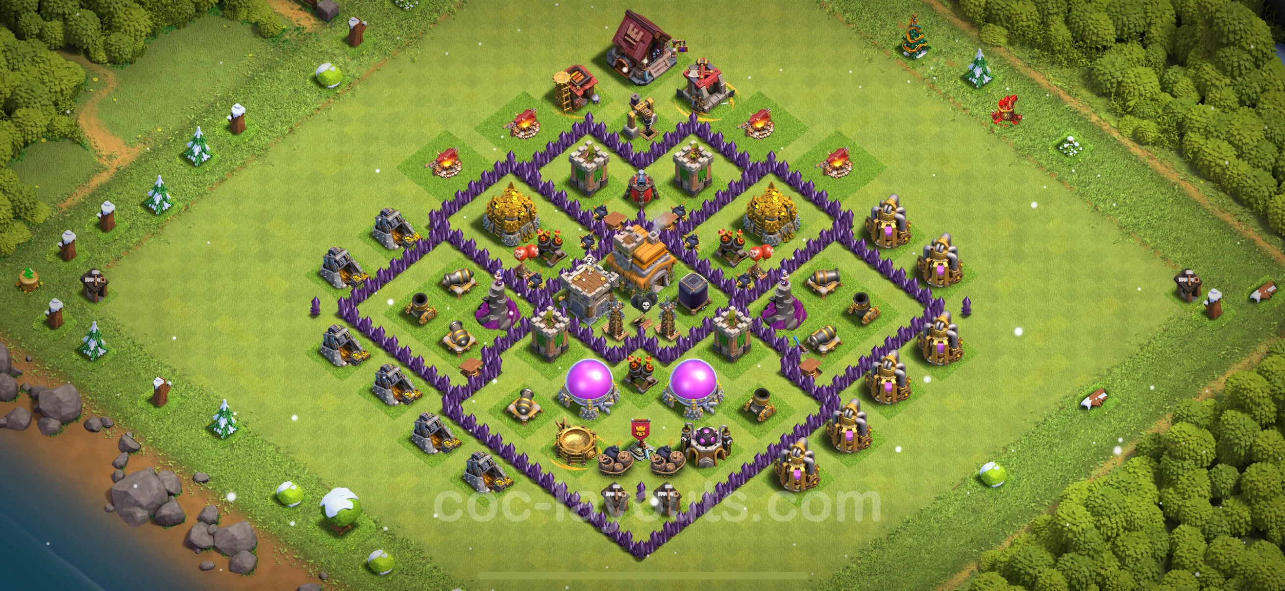 Farming Base TH7 with Link, Anti 3 Stars, Anti Everything - plan / layout / design - Clash of Clans - (#277) — Farma TH7