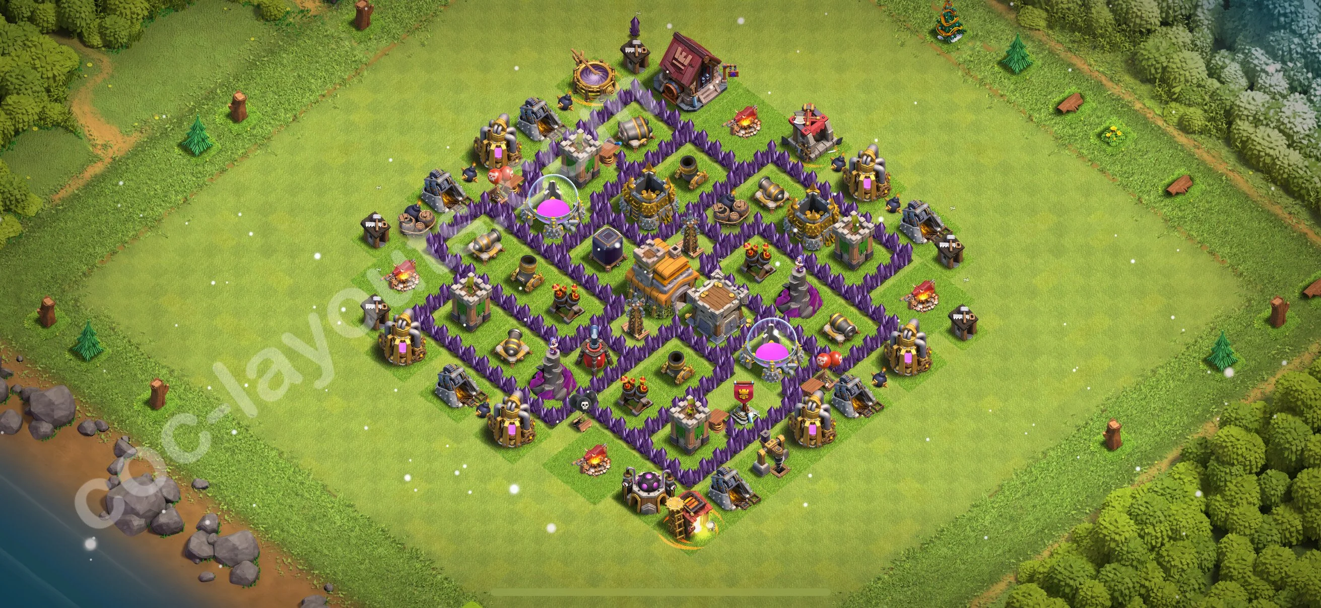 Farming Base TH7 with Link, Anti 3 Stars, Hybrid - plan / layout / design - Clash of Clans 2026 - (#278) — Farma TH7