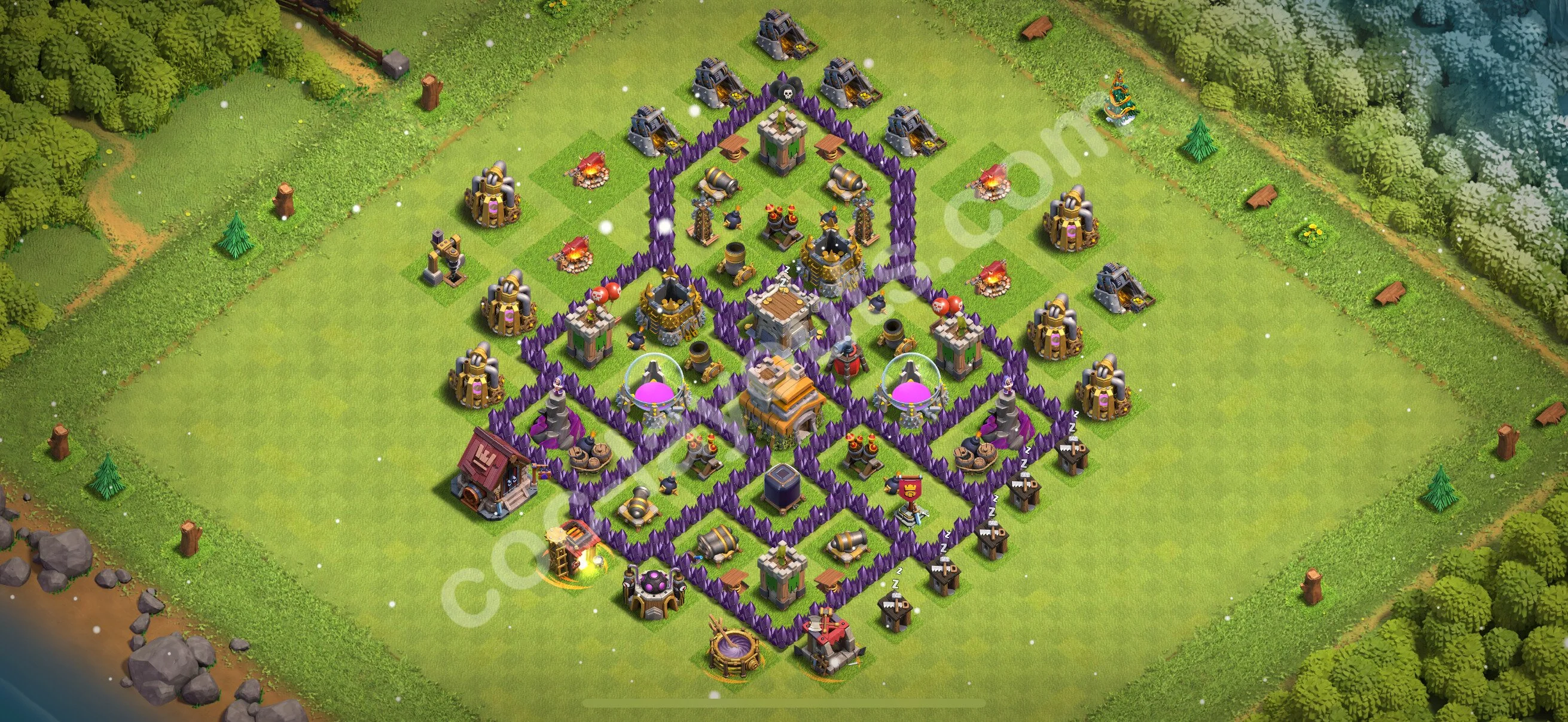 Farming Base TH7 with Link, Anti 3 Stars - plan / layout / design - Clash of Clans 2026 - (#282) — Фарм TH7