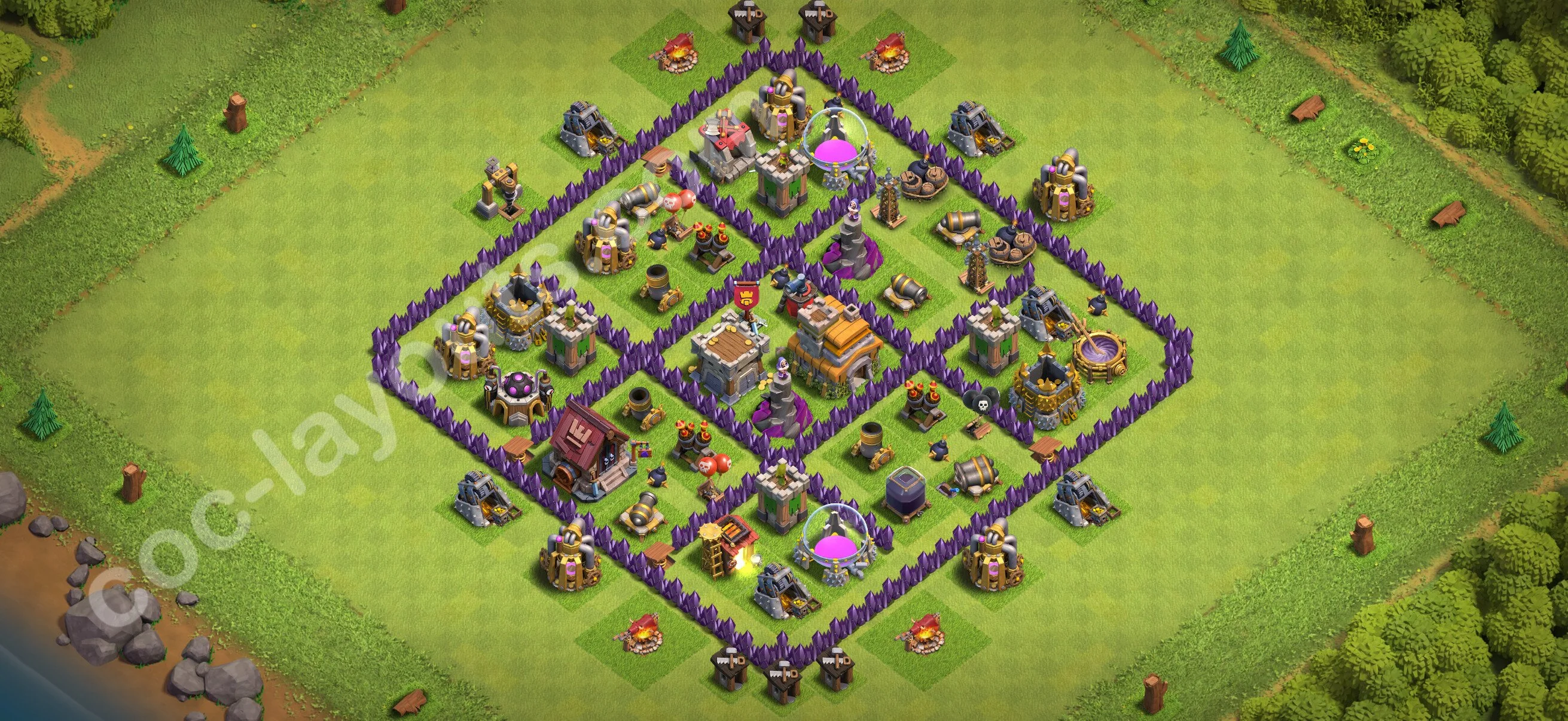 Farming Base TH7 Max Levels with Link, Hybrid - plan / layout / design - Clash of Clans 2026 - (#283) — Farming TH7