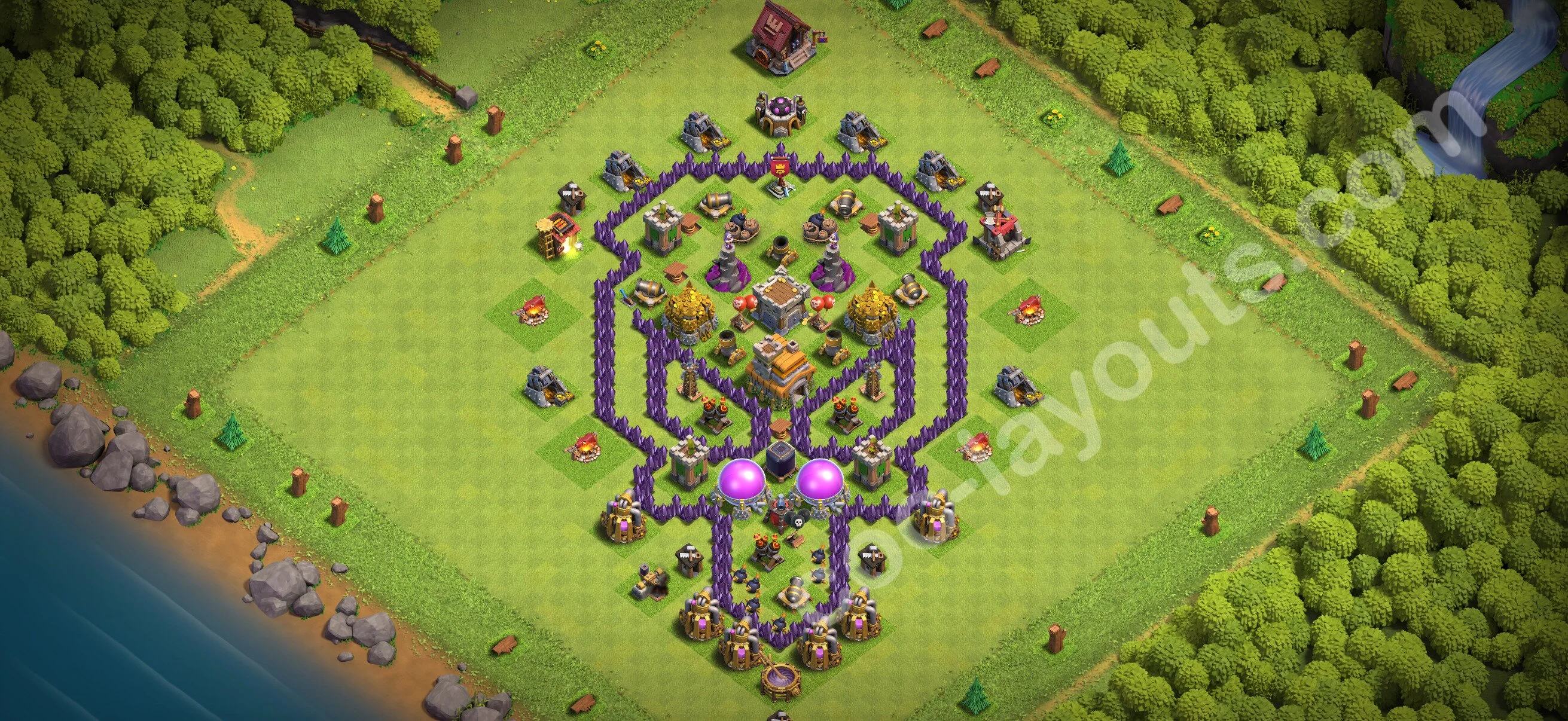 Top Troll Funny Base TH7 with Link - Funny Art Plan 2026 - Clash of Clans - (#1)
