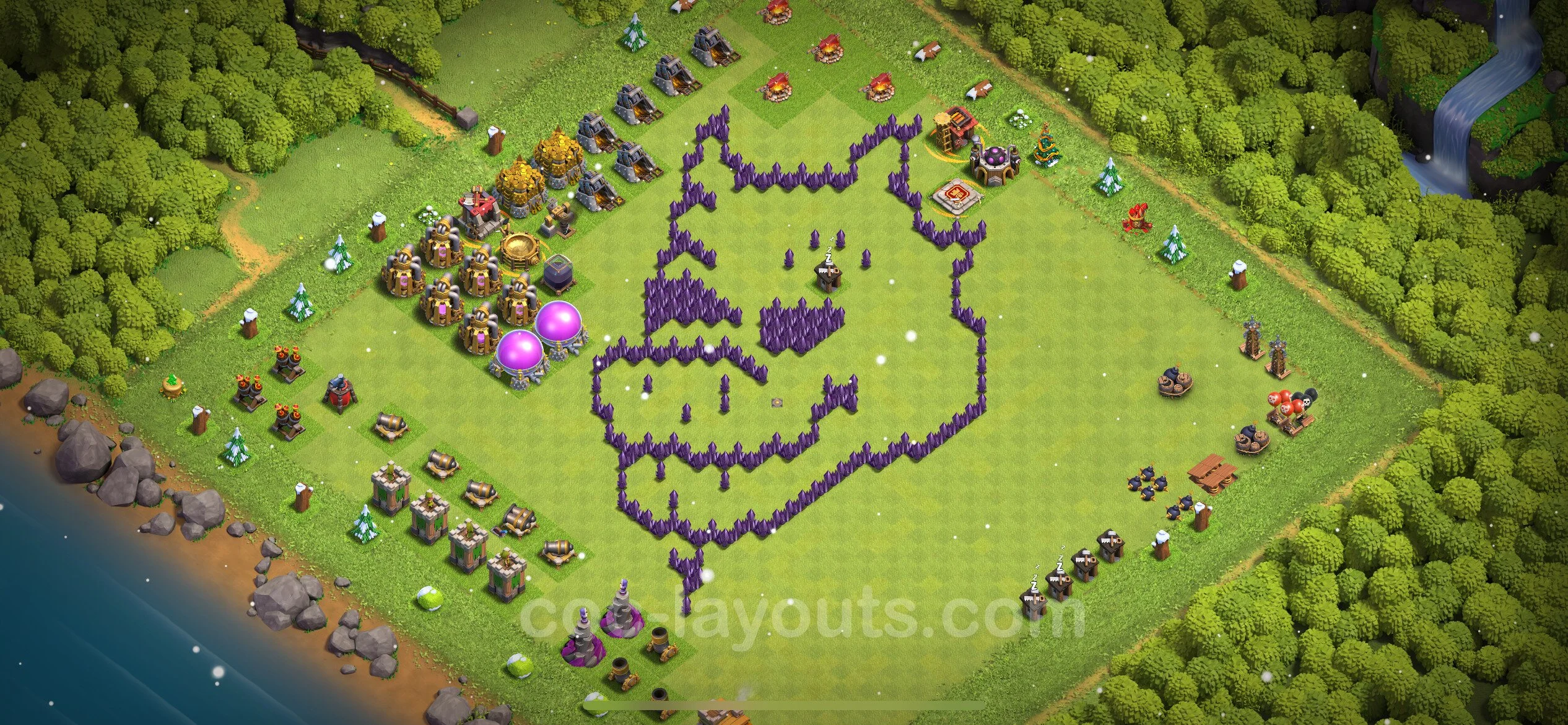 Top Troll Funny Base TH7 with Link - Funny Art Plan - Clash of Clans - (#13) — Розваги TH7