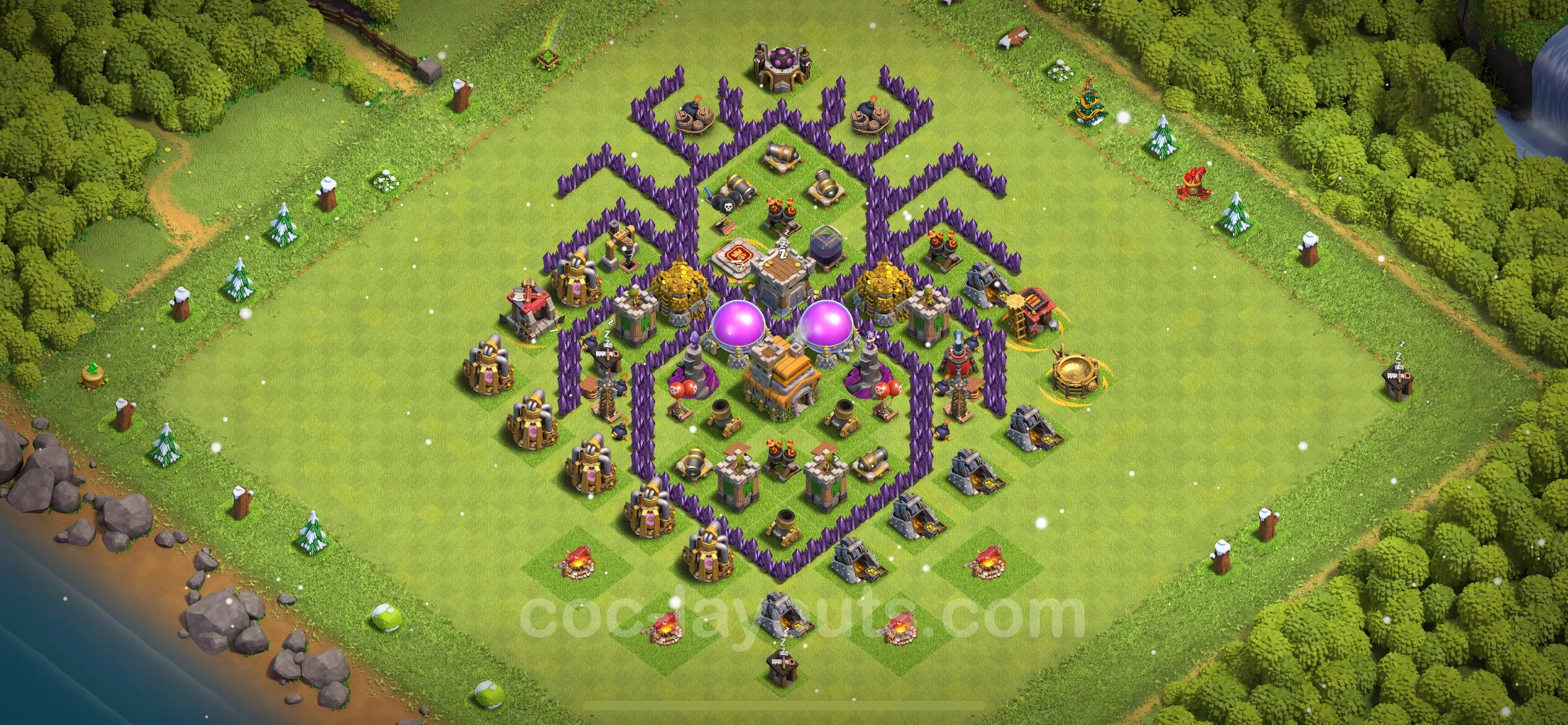 Top Troll Funny Base TH7 with Link - Funny Art Plan - Clash of Clans - (#14) — Развлечения TH7
