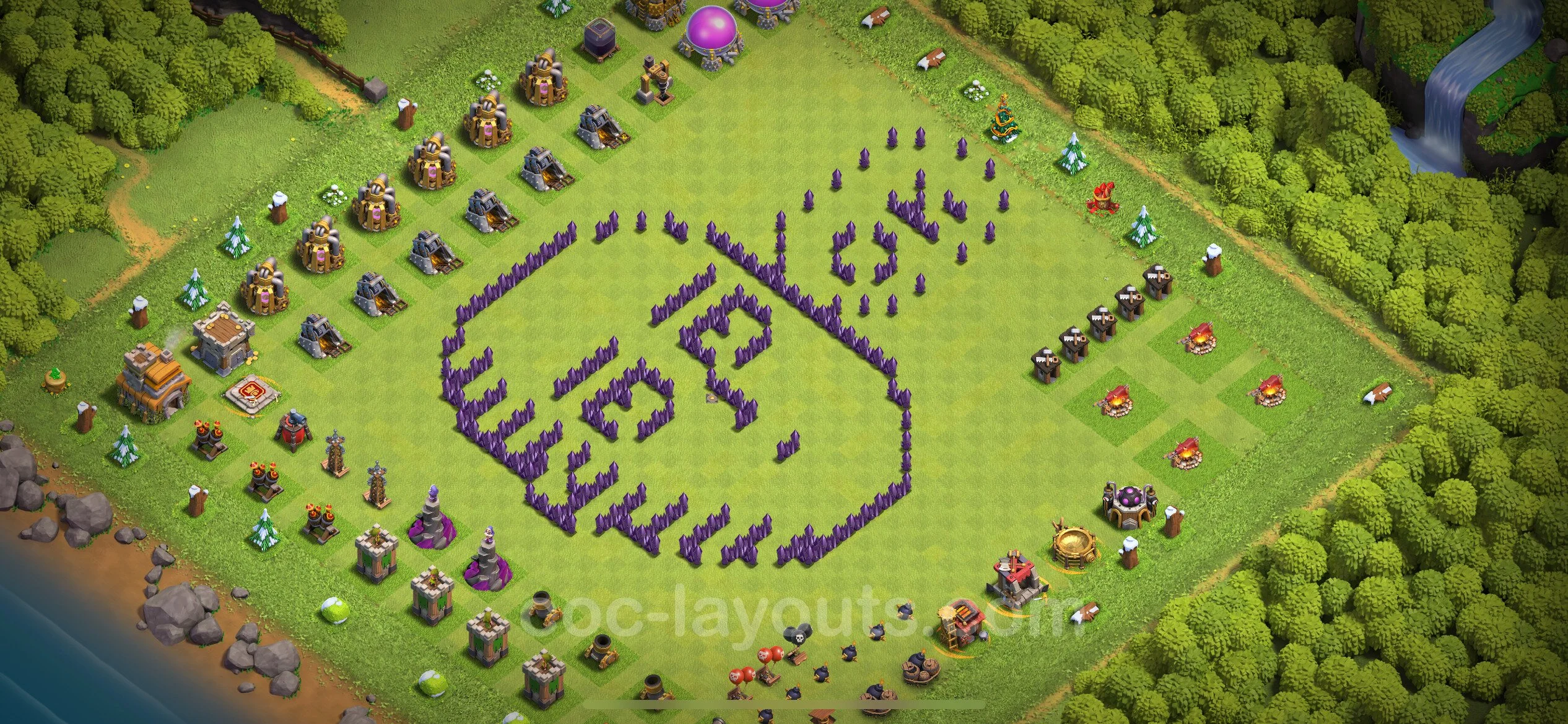 Top Troll Funny Base TH7 with Link - Funny Art Plan - Clash of Clans - (#15) — Fun TH7