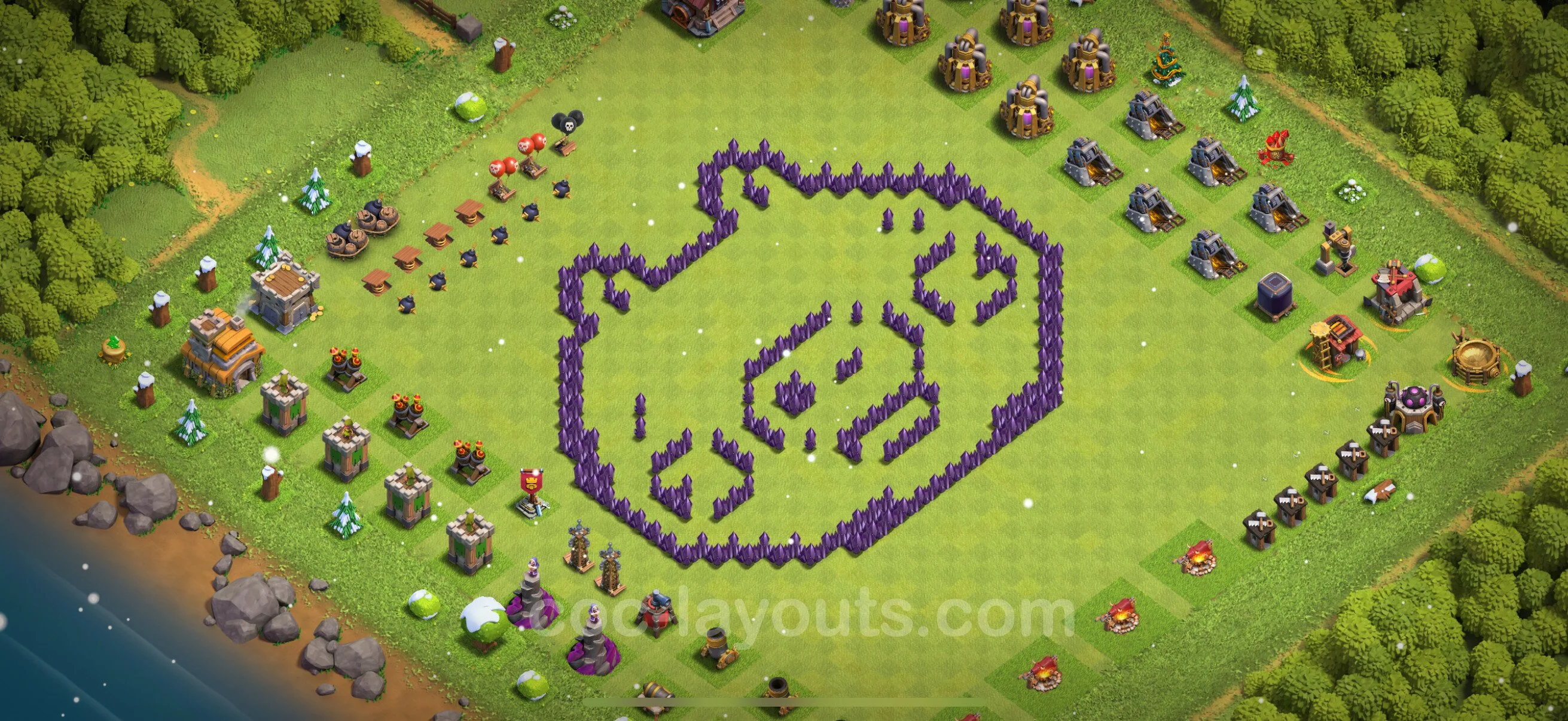 Top Troll Funny Base TH7 with Link - Funny Art Plan - Clash of Clans - (#16) — Plezier TH7