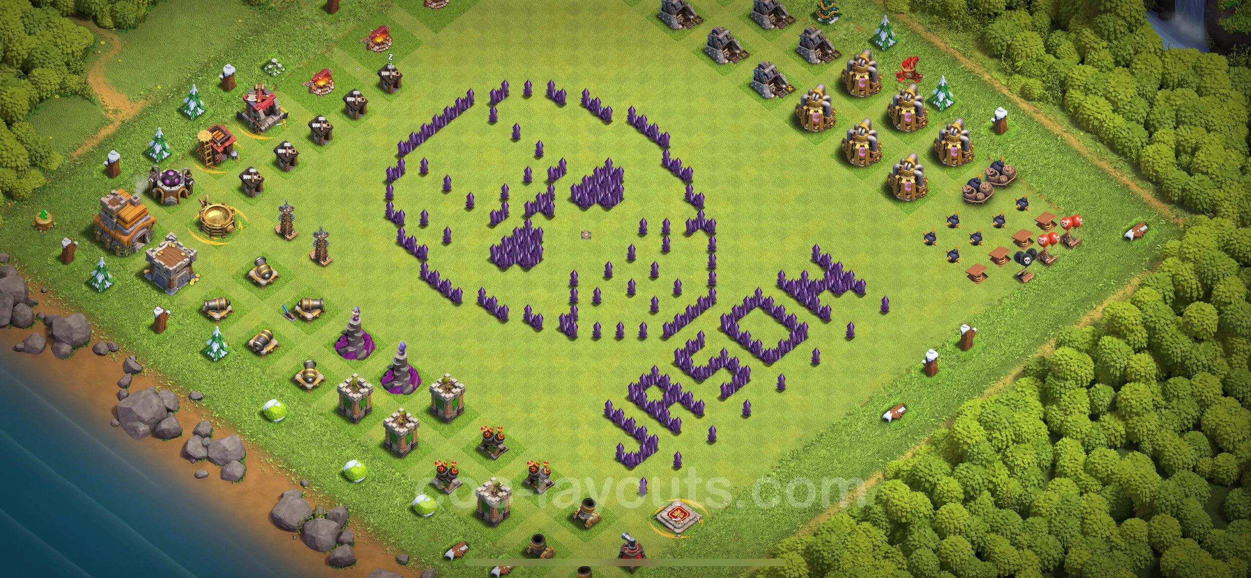 Top Troll Funny Base TH7 with Link - Funny Art Plan - Clash of Clans - (#17) — Spaß TH7