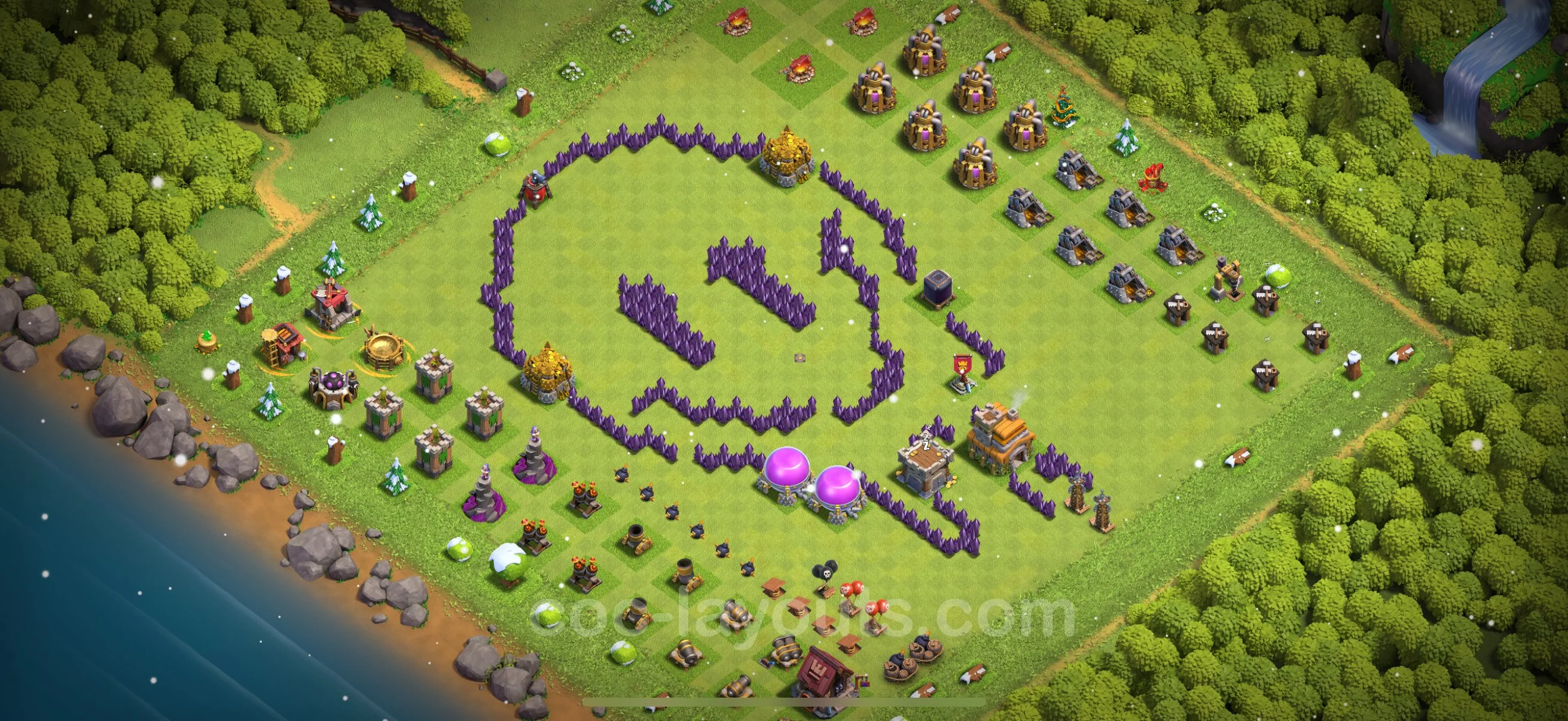 Top Troll Funny Base TH7 with Link - Funny Art Plan - Clash of Clans - (#18) — Zabawa TH7