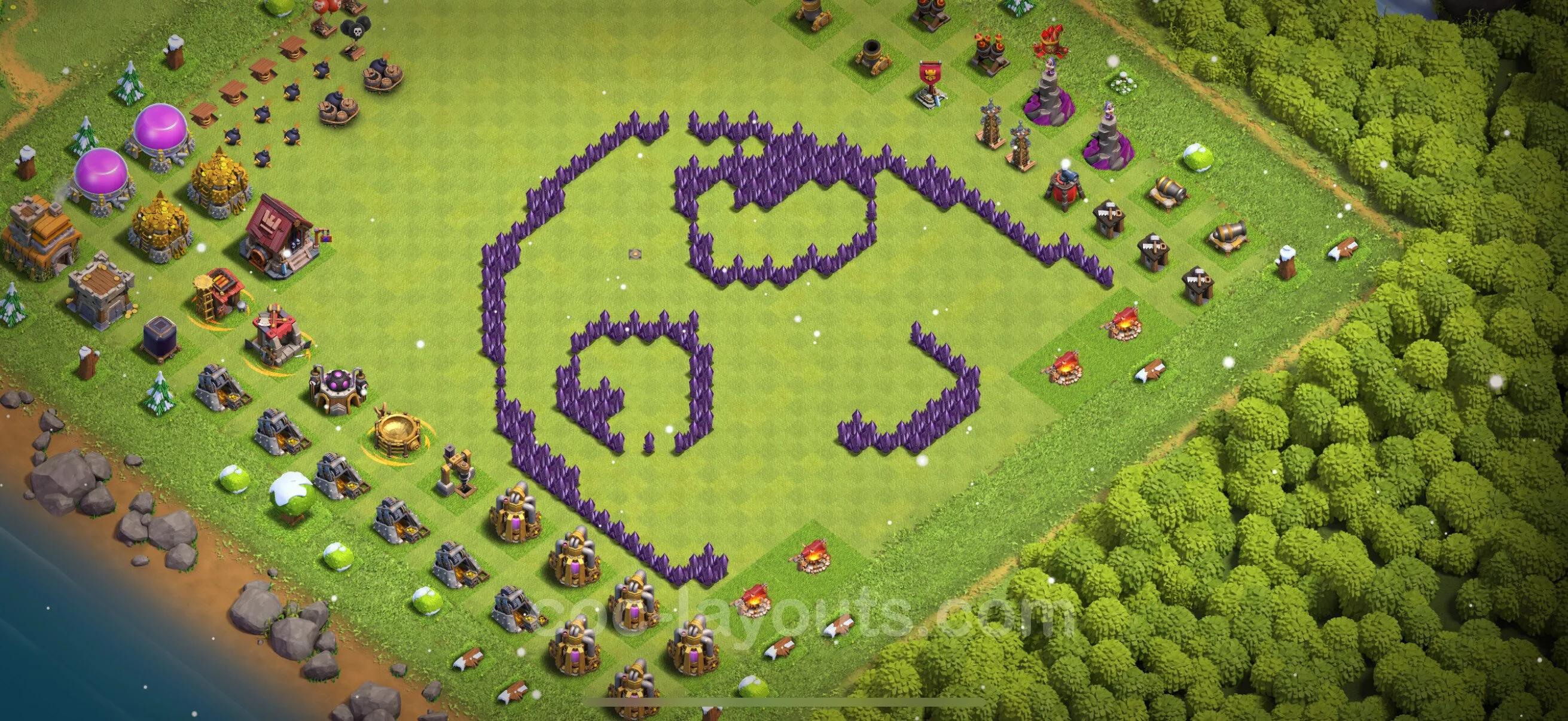 Top Troll Funny Base TH7 with Link - Funny Art Plan - Clash of Clans - (#20) — Развлечения TH7