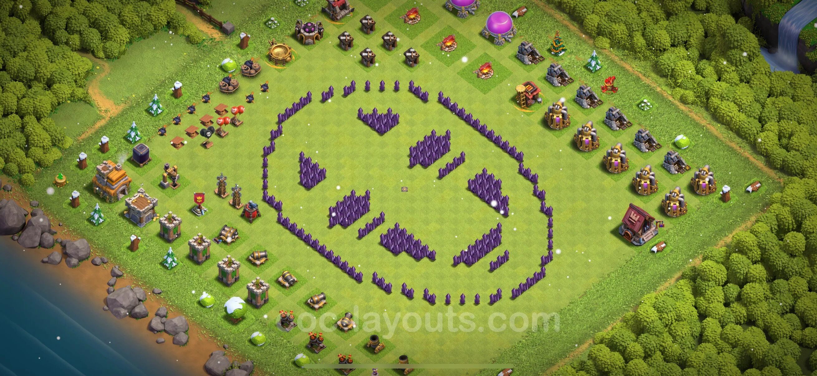 Top Troll Funny Base TH7 with Link - Funny Art Plan - Clash of Clans - (#23) — Развлечения TH7