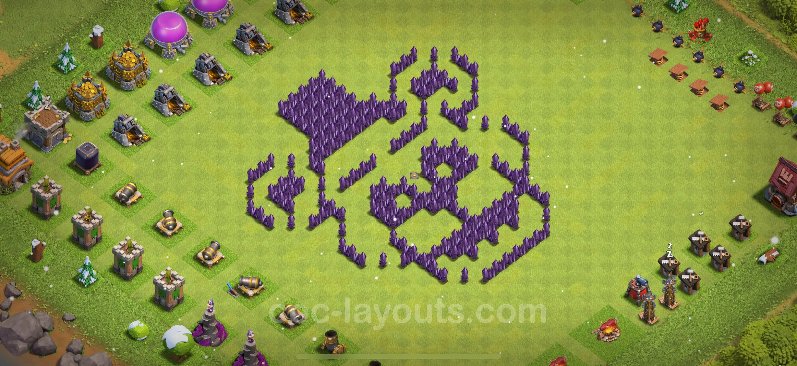 Top Troll Funny Base TH7 with Link - Funny Art Plan - Clash of Clans - (#25) — Spaß TH7