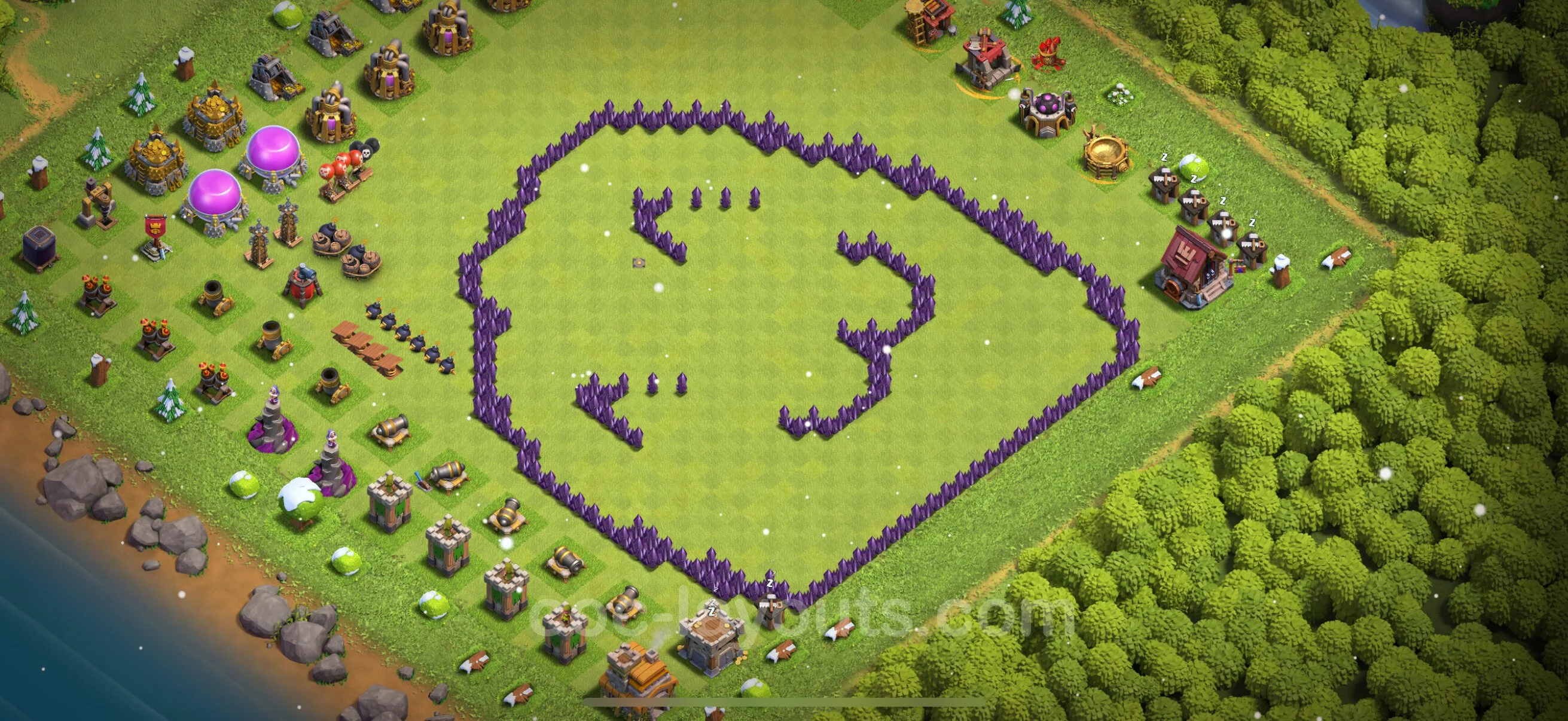 Top Troll Funny Base TH7 with Link - Funny Art Plan - Clash of Clans - (#26) — Развлечения TH7