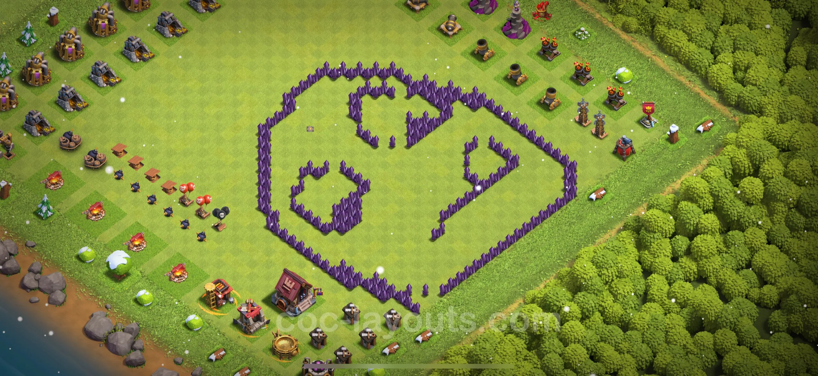 Top Troll Funny Base TH7 with Link - Funny Art Plan - Clash of Clans - (#28) — Развлечения TH7