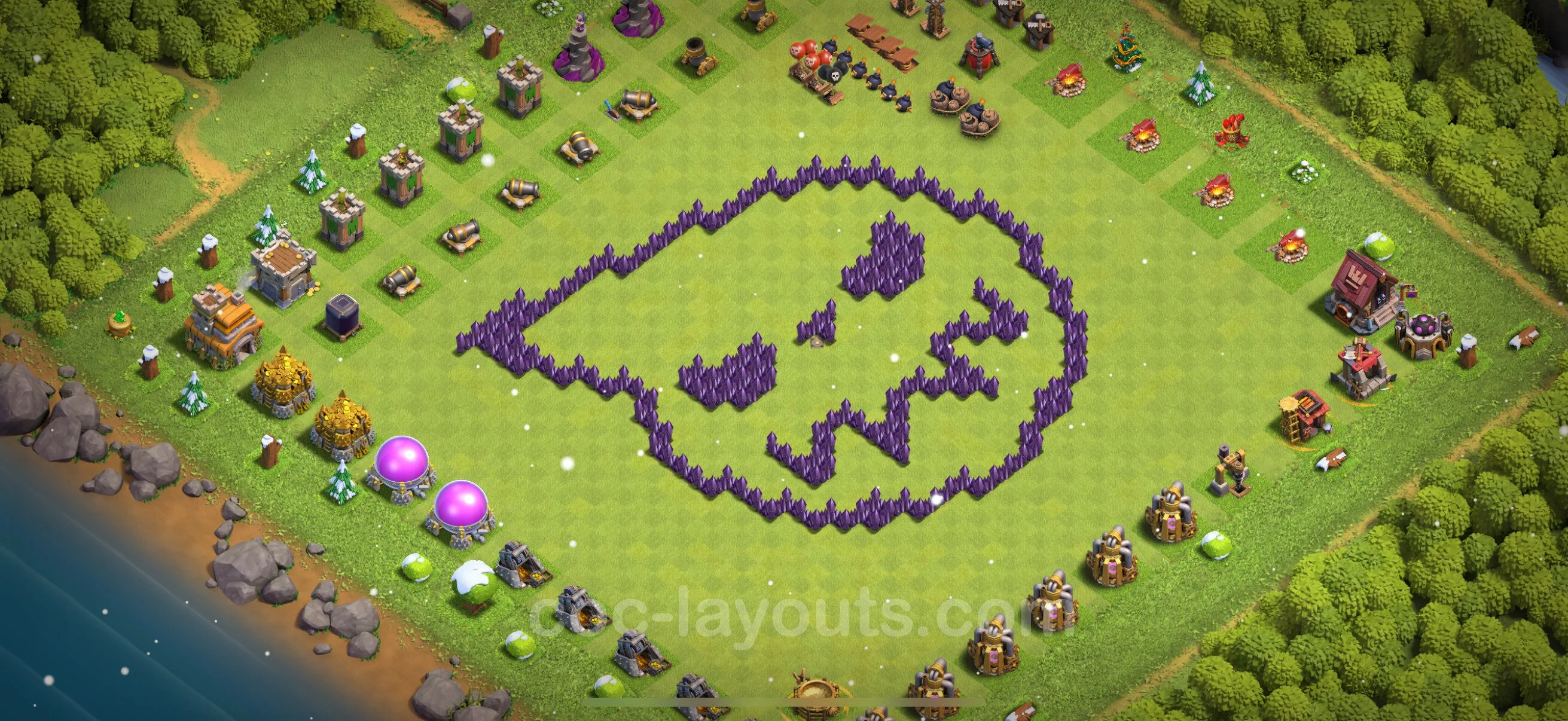 Top Troll Funny Base TH7 with Link - Funny Art Plan - Clash of Clans - (#29) — Zabawa TH7