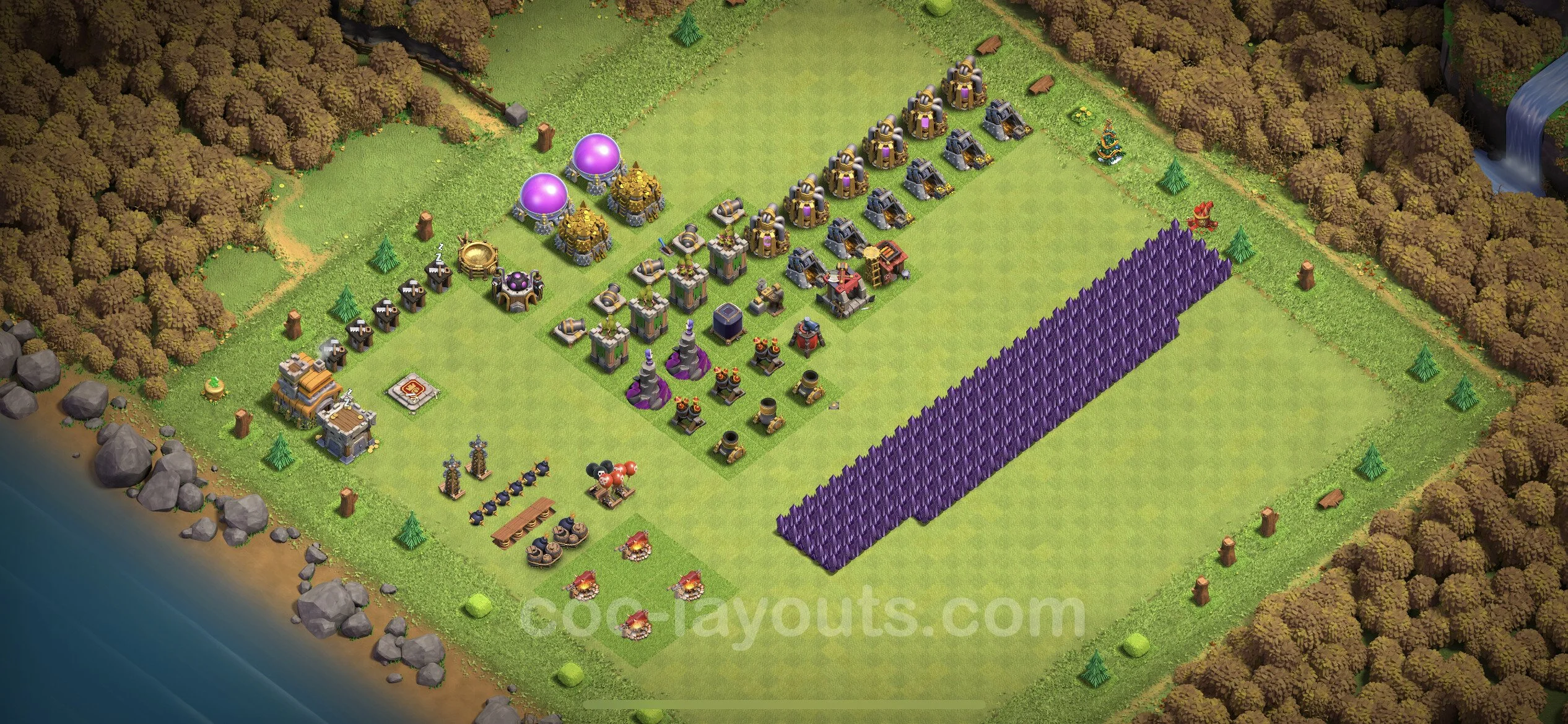 Top Troll Funny Base TH7 with Link - Funny Art Plan - Clash of Clans - (#3)