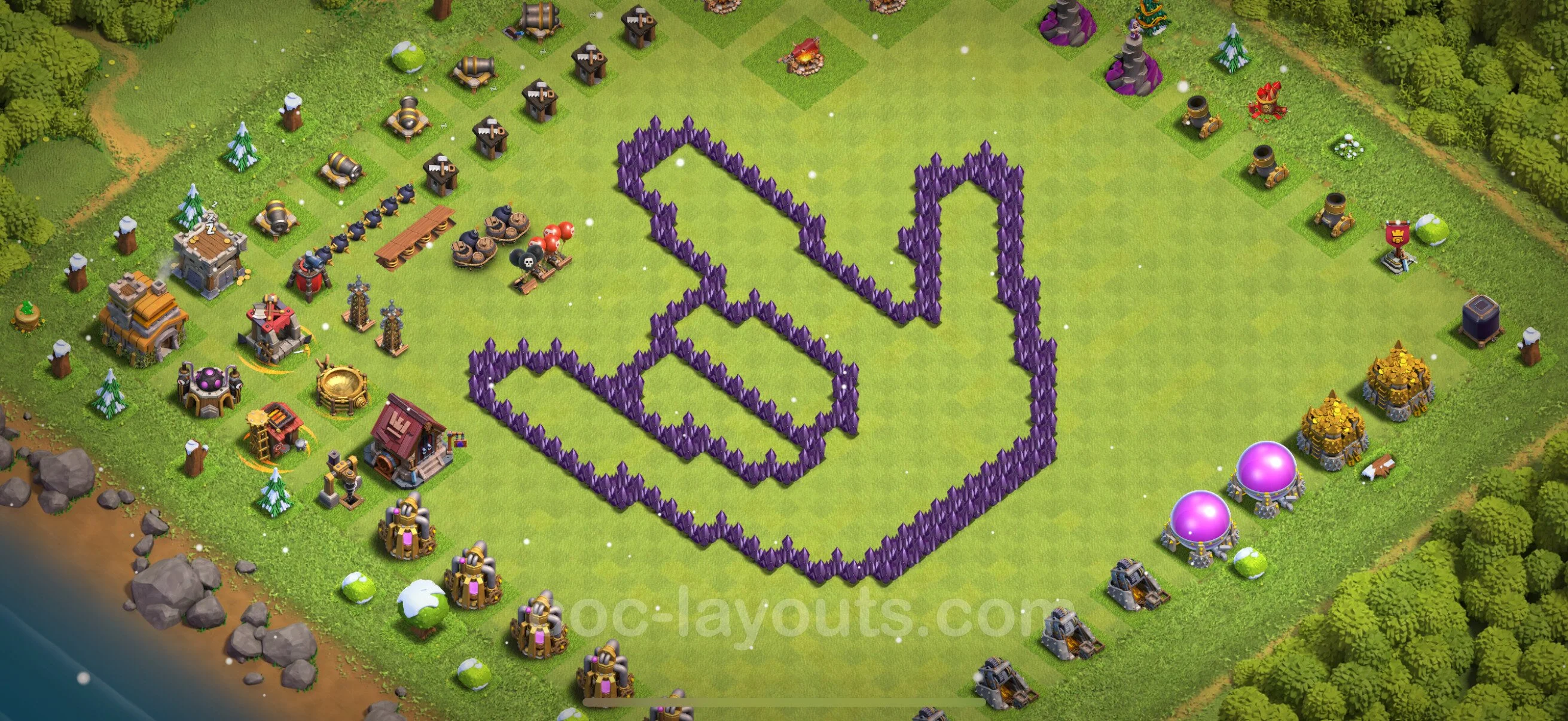Top Troll Funny Base TH7 with Link - Funny Art Plan - Clash of Clans - (#30) — Plezier TH7