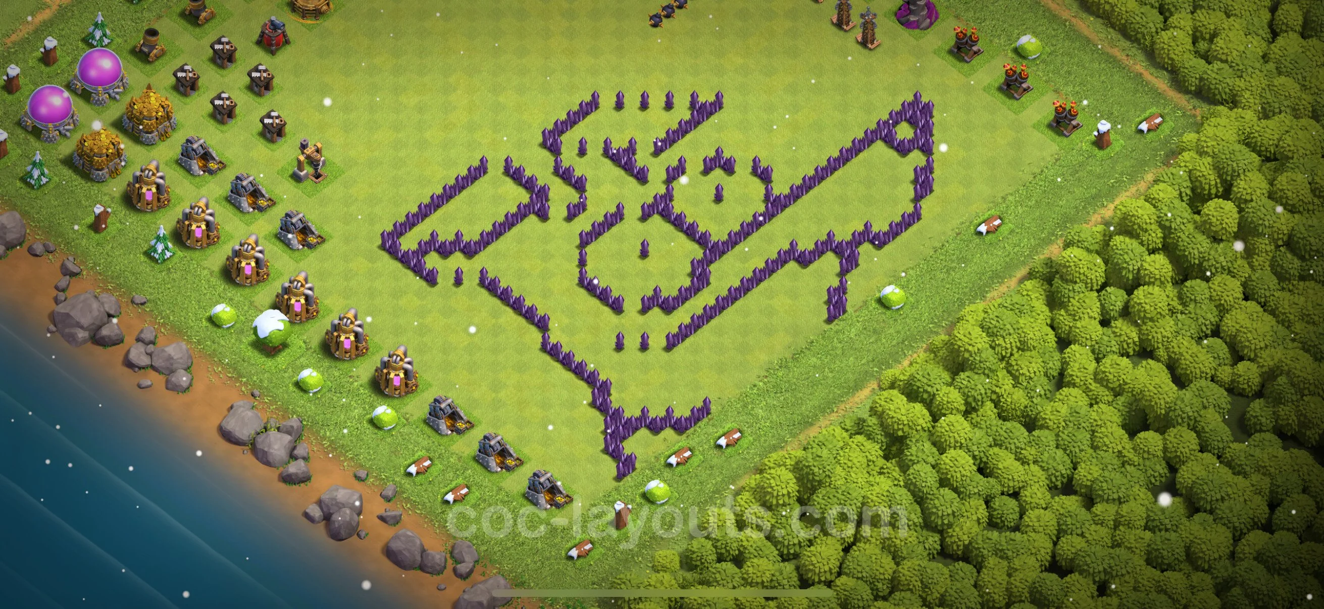 Top Troll Funny Base TH7 with Link - Funny Art Plan - Clash of Clans - (#31) — Zabawa TH7