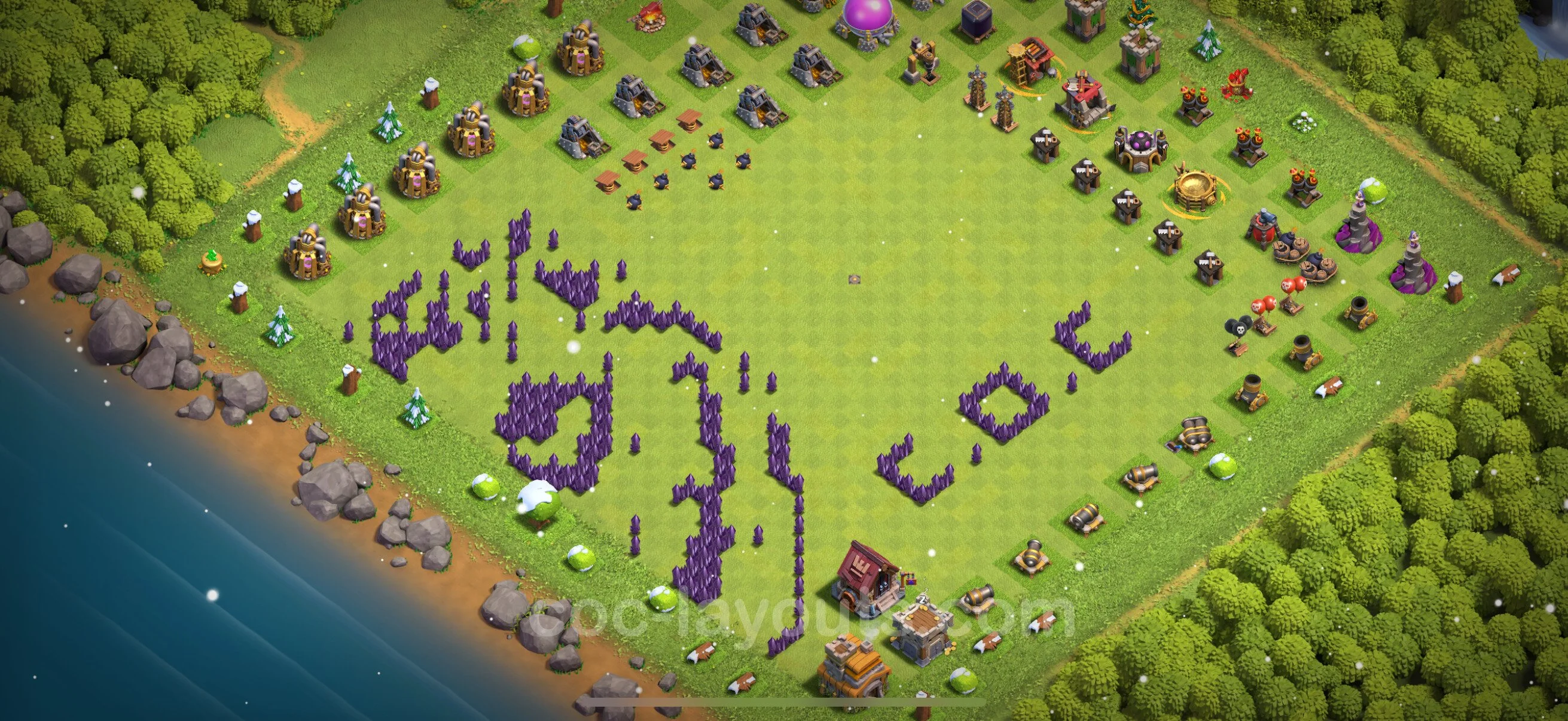 Top Troll Funny Base TH7 with Link - Funny Art Plan - Clash of Clans - (#33) — Развлечения TH7