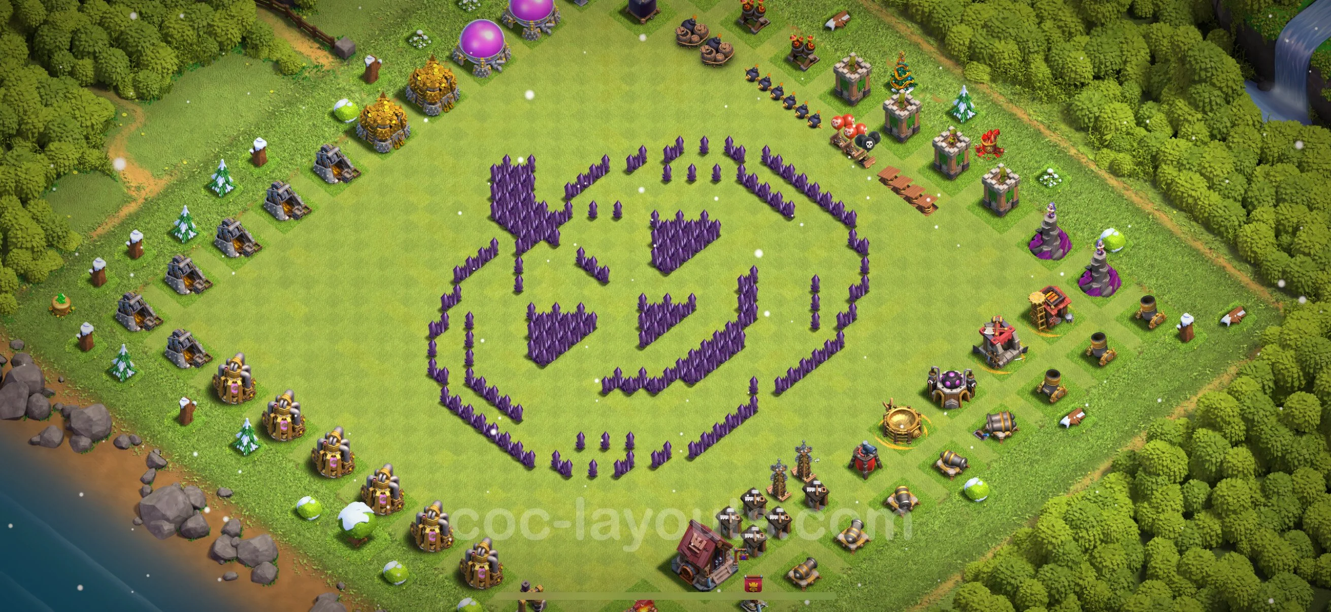 Top Troll Funny Base TH7 with Link - Funny Art Plan - Clash of Clans - (#34) — Развлечения TH7