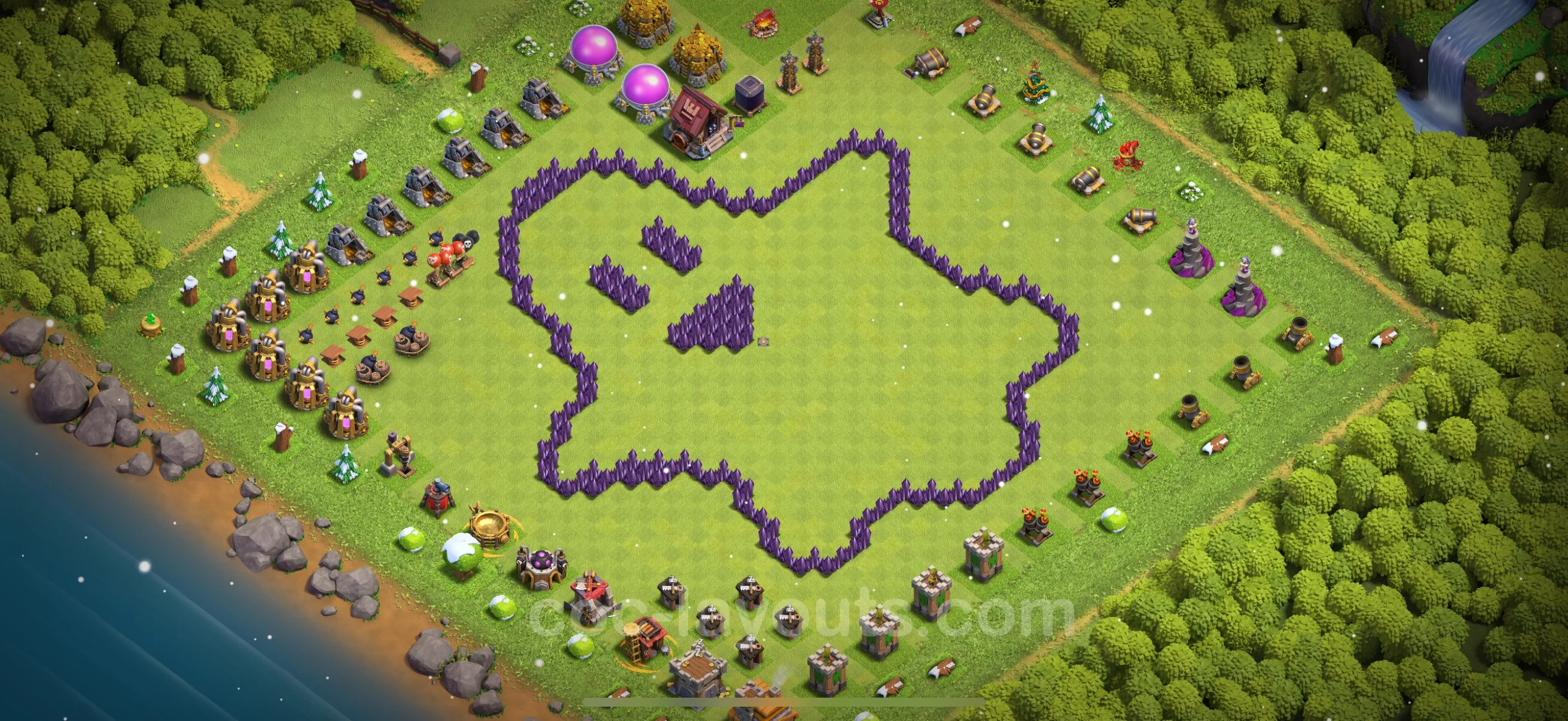 Top Troll Funny Base TH7 with Link - Funny Art Plan - Clash of Clans - (#35) — Spaß TH7