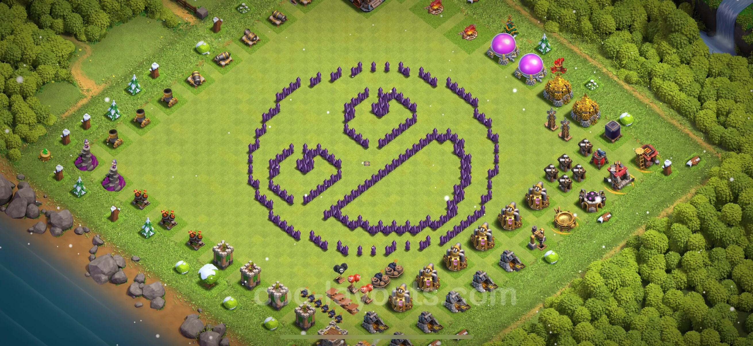 Top Troll Funny Base TH7 with Link - Funny Art Plan - Clash of Clans - (#36) — Divertente TH7