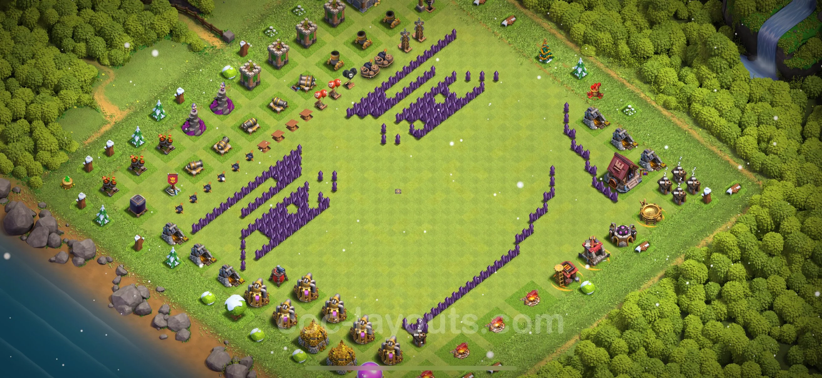 Top Troll Funny Base TH7 with Link - Funny Art Plan - Clash of Clans - (#38) — Eğlence TH7