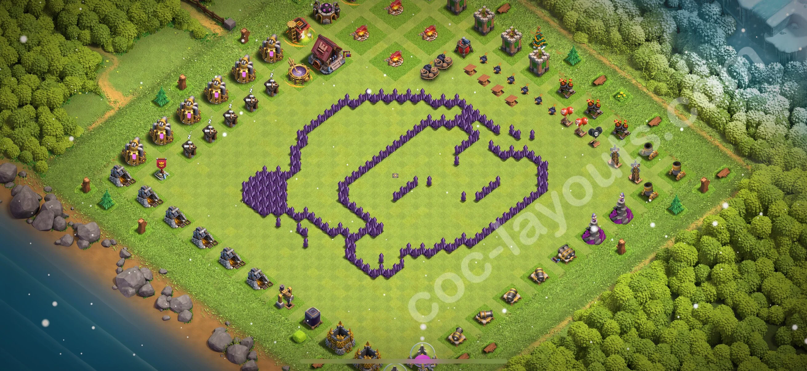 Top Troll Funny Base TH7 with Link - Funny Art Plan 2026 - Clash of Clans - (#40) — Plezier TH7