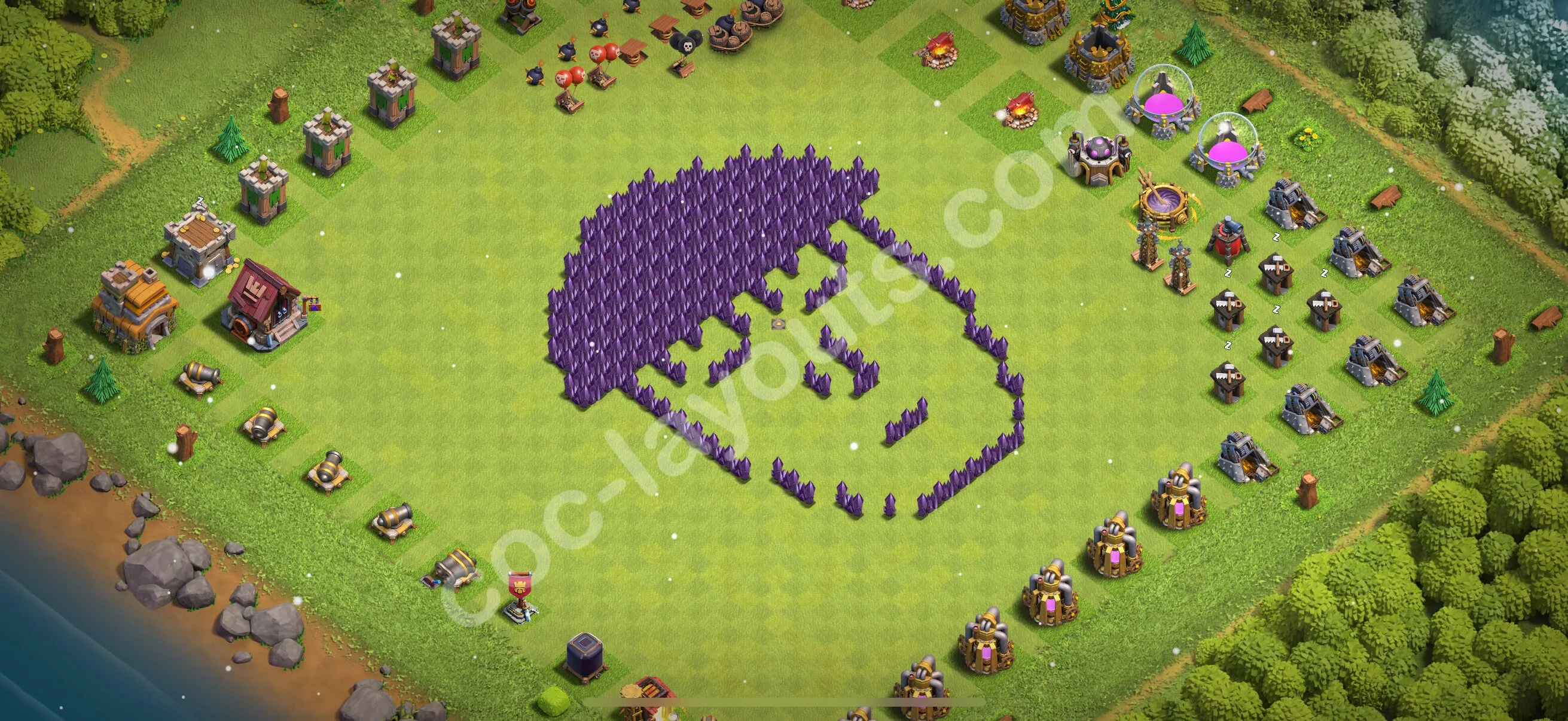 Top Troll Funny Base TH7 with Link - Funny Art Plan 2026 - Clash of Clans - (#41) — Zabawa TH7