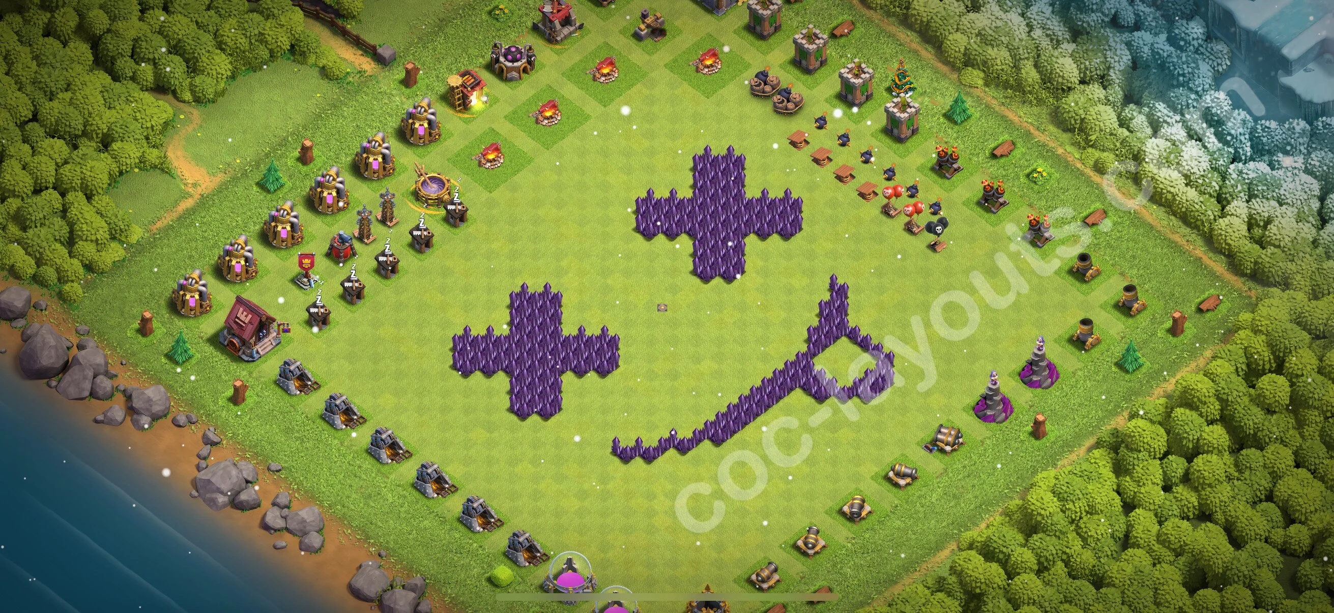 Top Troll Funny Base TH7 with Link - Funny Art Plan 2026 - Clash of Clans - (#42) — Fun TH7