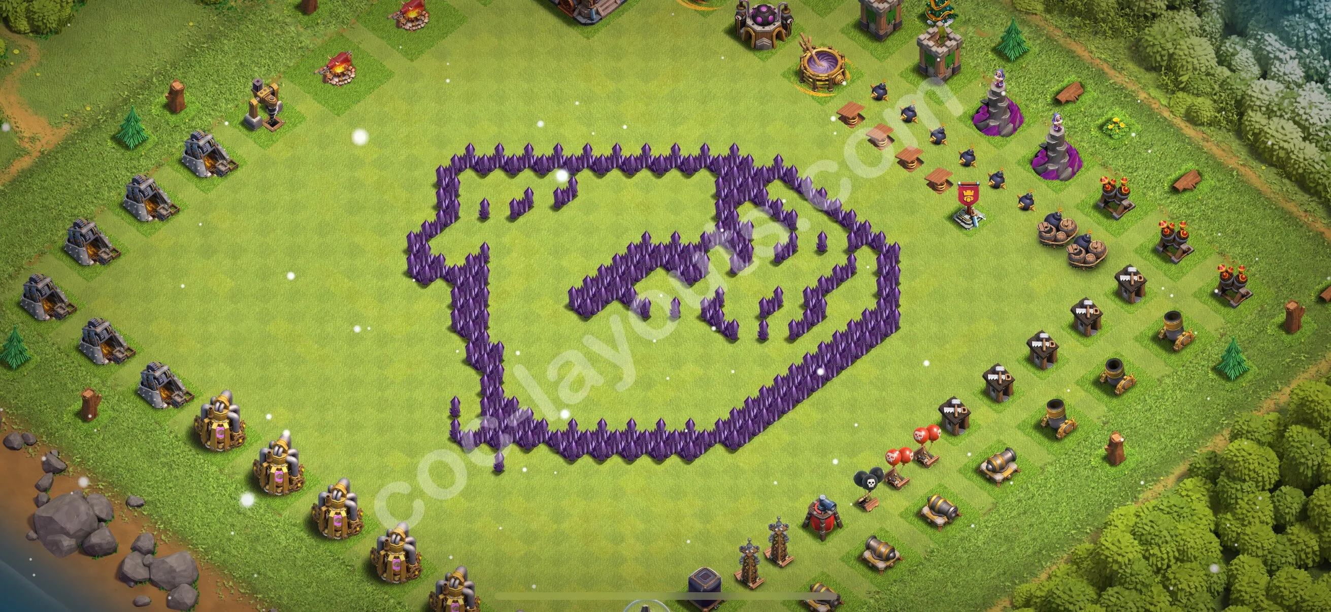 Top Troll Funny Base TH7 with Link - Funny Art Plan 2026 - Clash of Clans - (#43) — Развлечения TH7
