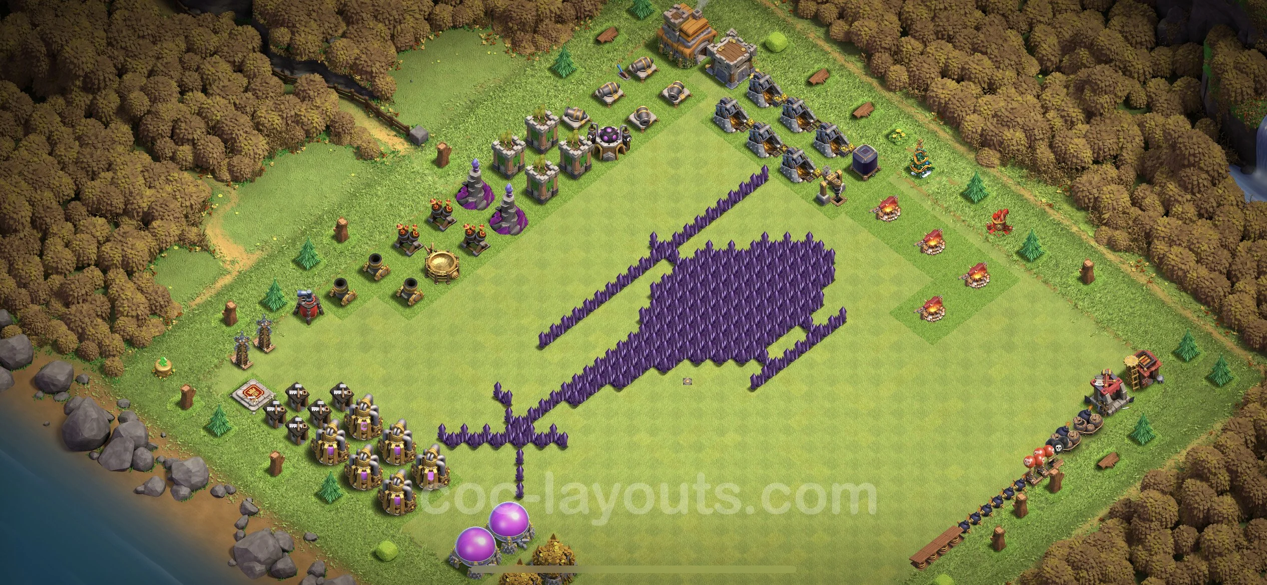 Top Troll Funny Base TH7 with Link - Funny Art Plan - Clash of Clans - (#6)