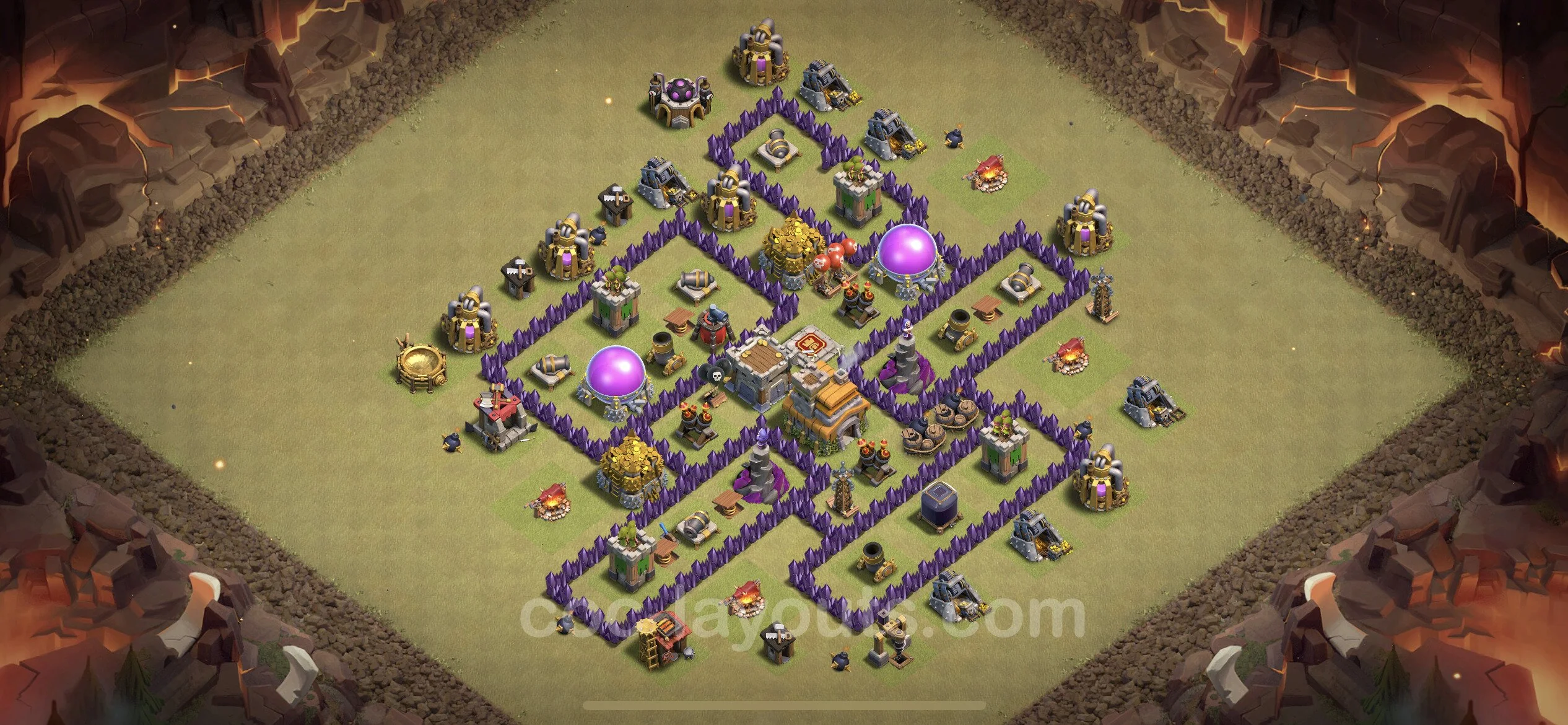 Top War Base TH7 with Link, Anti Everything - Anti 3 Stars CWL Plan - Clash of Clans - (#10) — Oorlog BH7